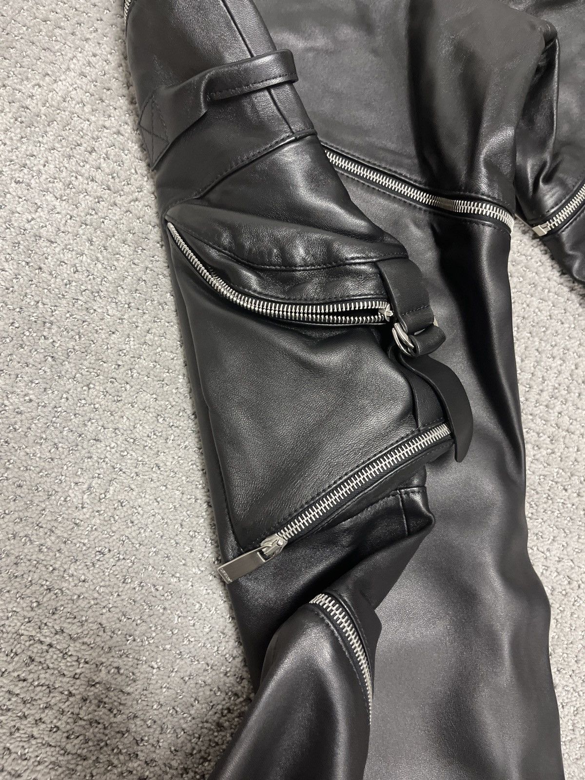 Off-White Off-White Zip Leather Cargo Pants Size US 38 / EU 54 - 2 Thumbnail