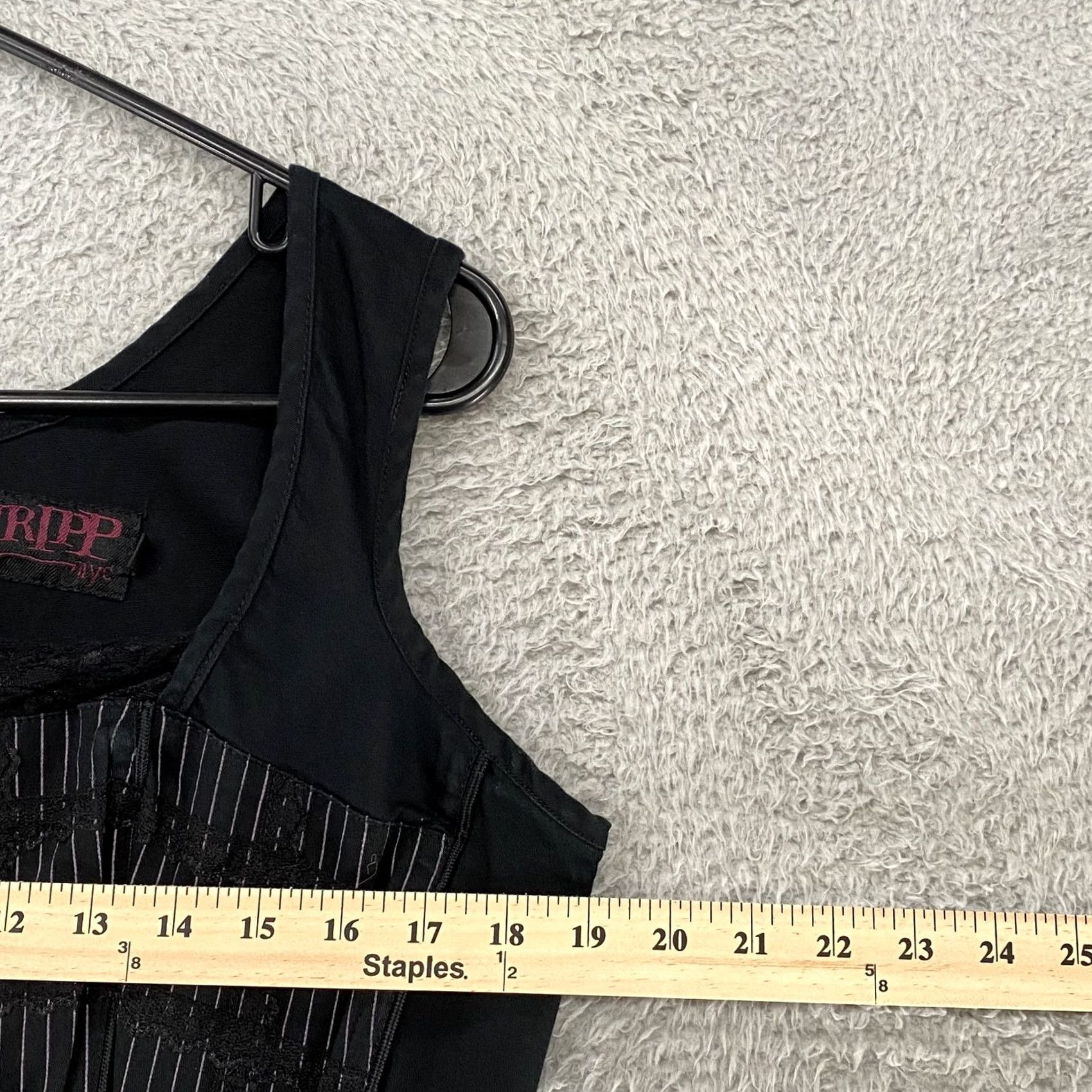 Tripp NYC TRIPP NYC Corset Top Womens 2XL Vintage Pinstripe Gothic Punk Y2K Lace Sleeveless Tank Black Trim Zipper Size XXL / US 16-18 / IT 52-54 - 5 Thumbnail