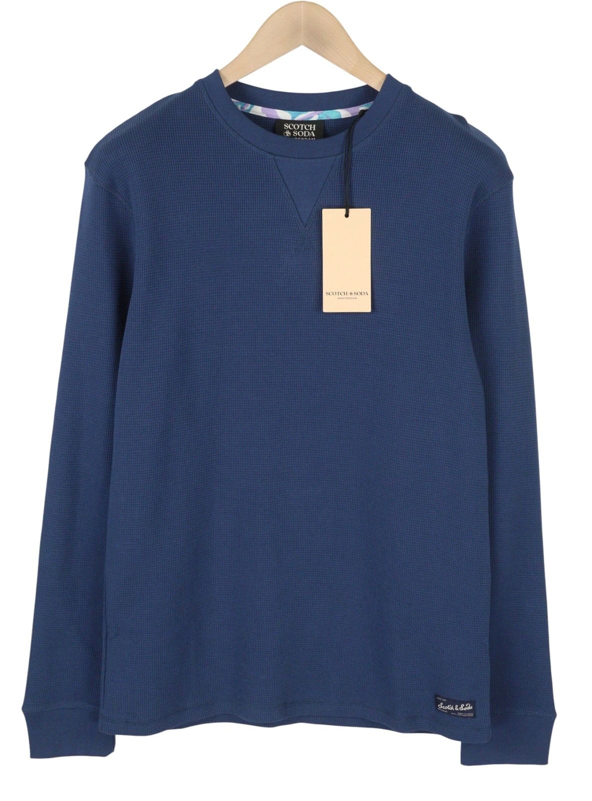 Scotch & Soda M Dark Blue Textured Cotton Sweatshirt 88578 Size US M / EU 48-50 / 2 - 1 Thumbnail