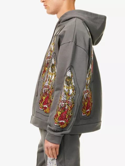 Who Decides War o1h1sh10525 Flame Glass Embroidered Pullover in Grey Size US XXL / EU 58 / 5 - 3 Thumbnail