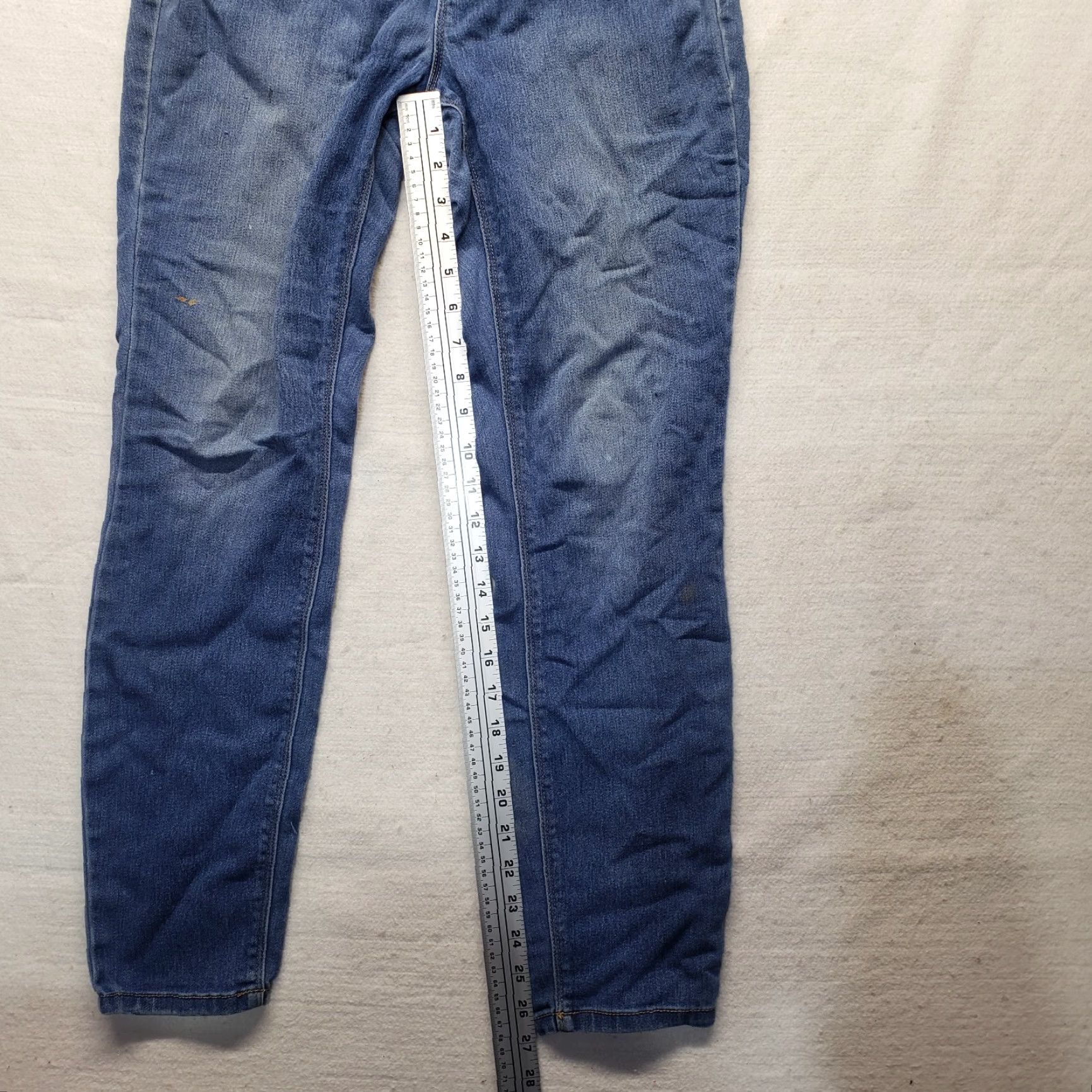 Vintage INDIGO River Blues Jeans Skinny Jeggings - Women M Medium Blue Stretch Elastic Waist Size 32" / US 10 / IT 46 - 7 Thumbnail
