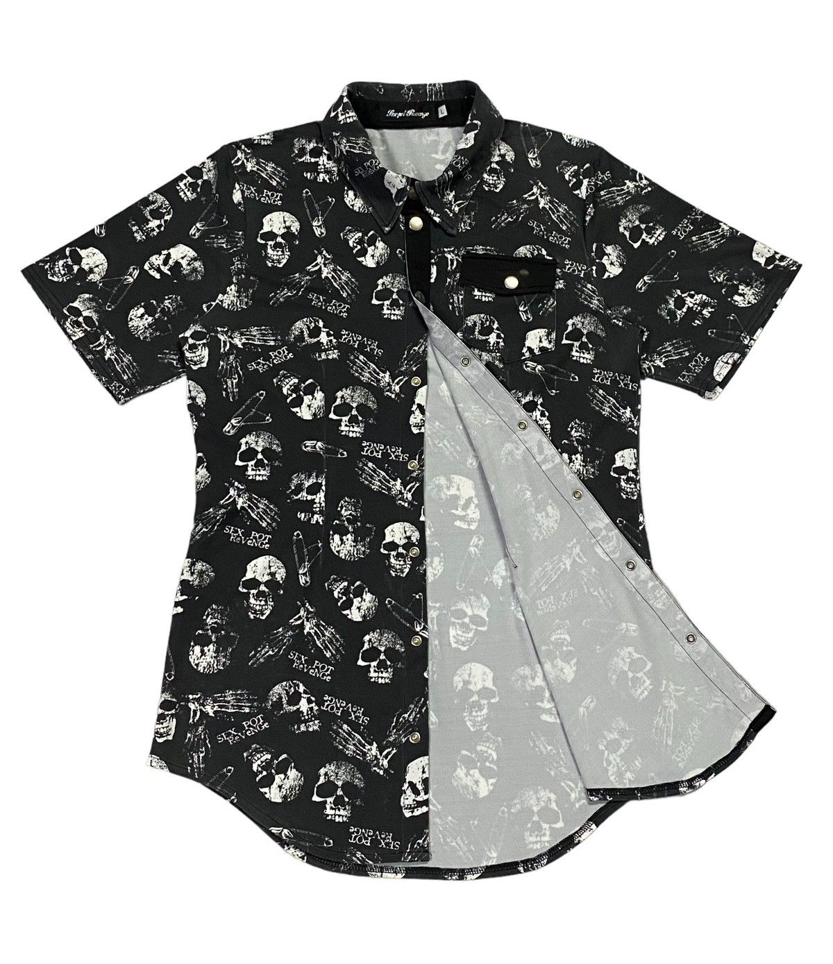 Sex Pot ReVeNGe Sex Pot Revenge Skull Full Print Stretch Shirt Snep Button Size US L / EU 52-54 / 3 - 22 Thumbnail