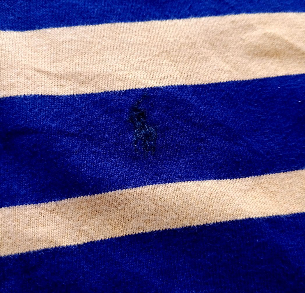 Polo Ralph Lauren Vintage 90s Polo Ralph Lauren Knit Striped Rugby Shirt Navy Size US M / EU 48-50 / 2 - 5 Thumbnail