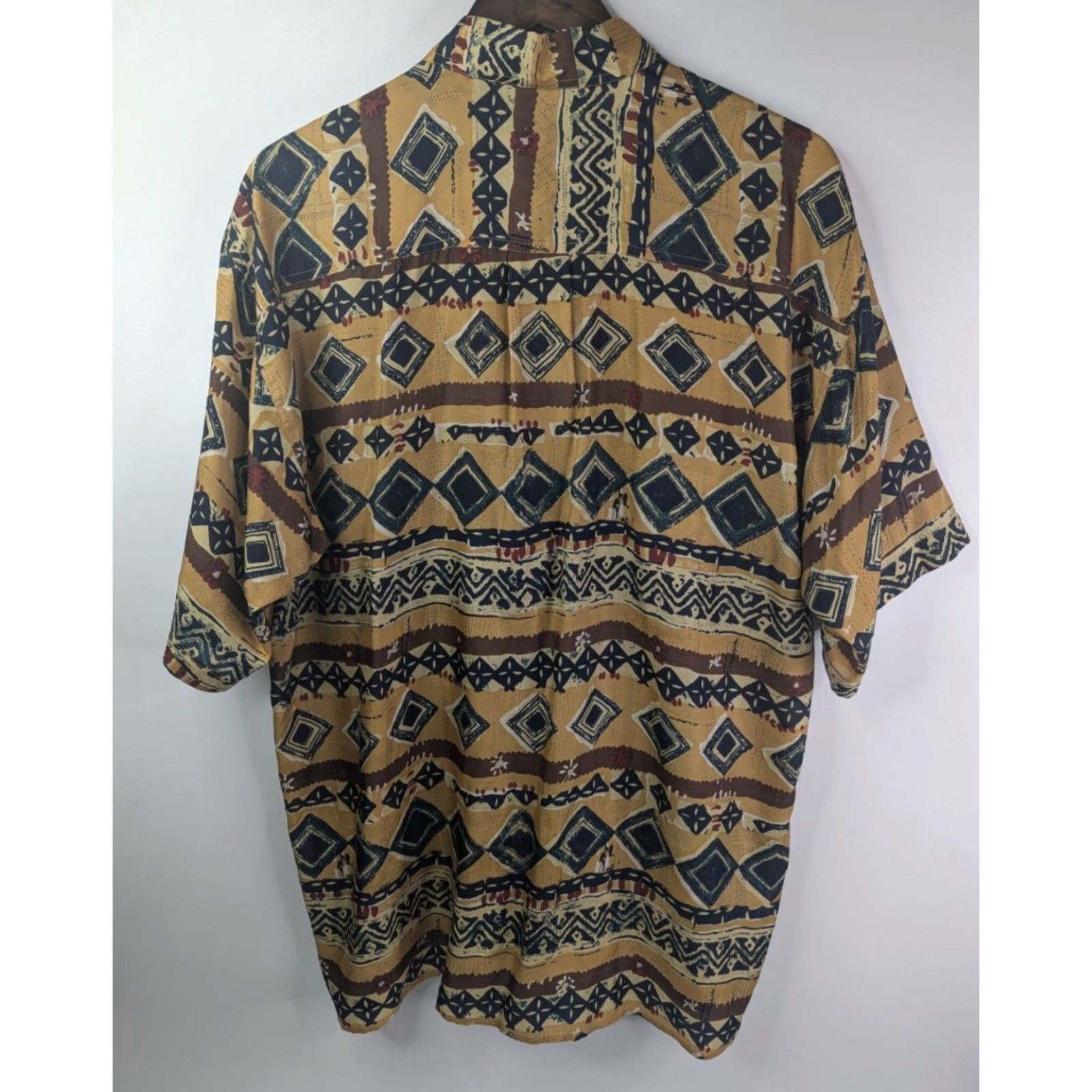 Vintage VINTAGE May Silk Geometric Southwestern Button Up Men's Large Shirt 90s Retro Size US L / EU 52-54 / 3 - 4 Thumbnail