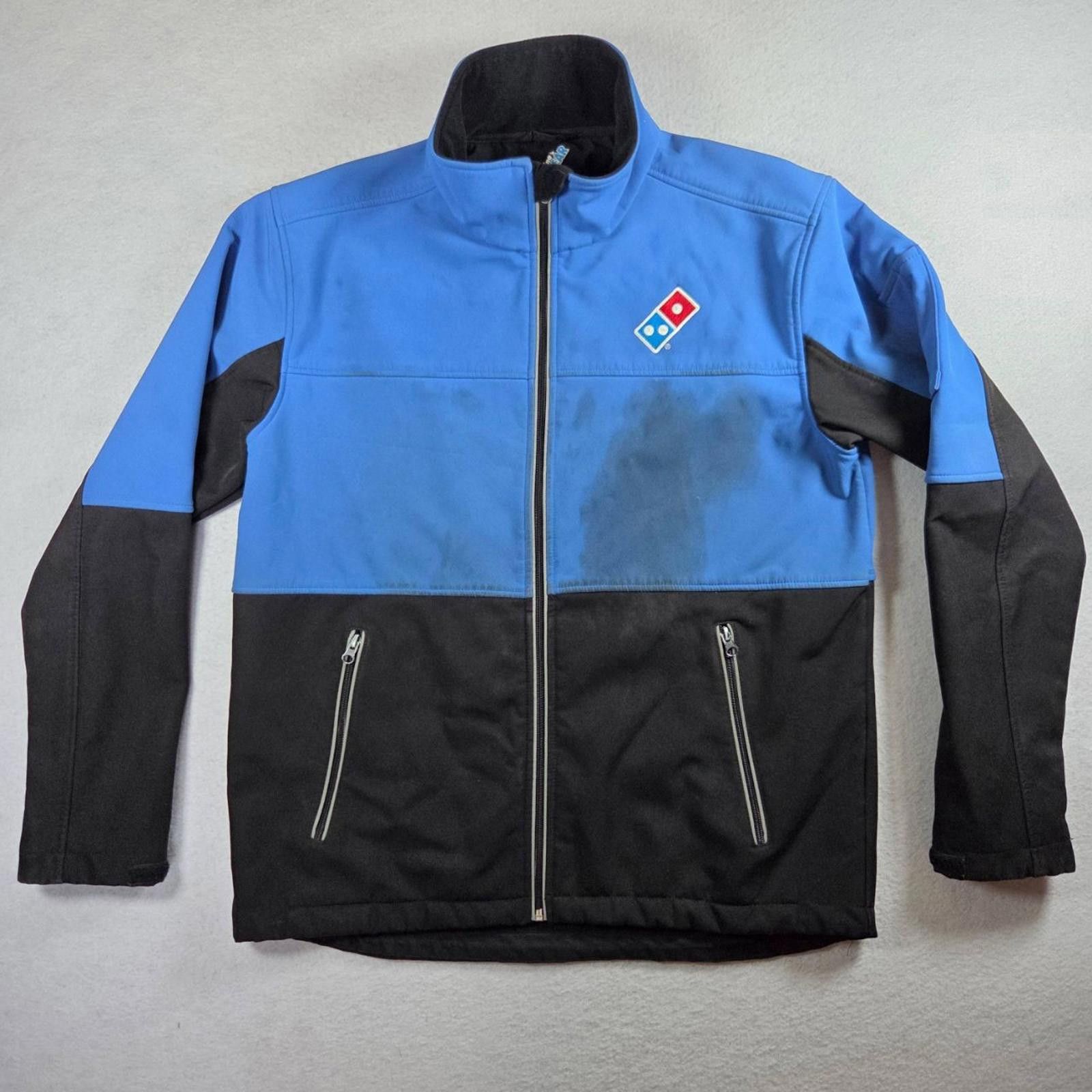 Other Domino's Pizza Rain Jacket Medium Blue Black Softshell Size ONE SIZE - 1 Thumbnail