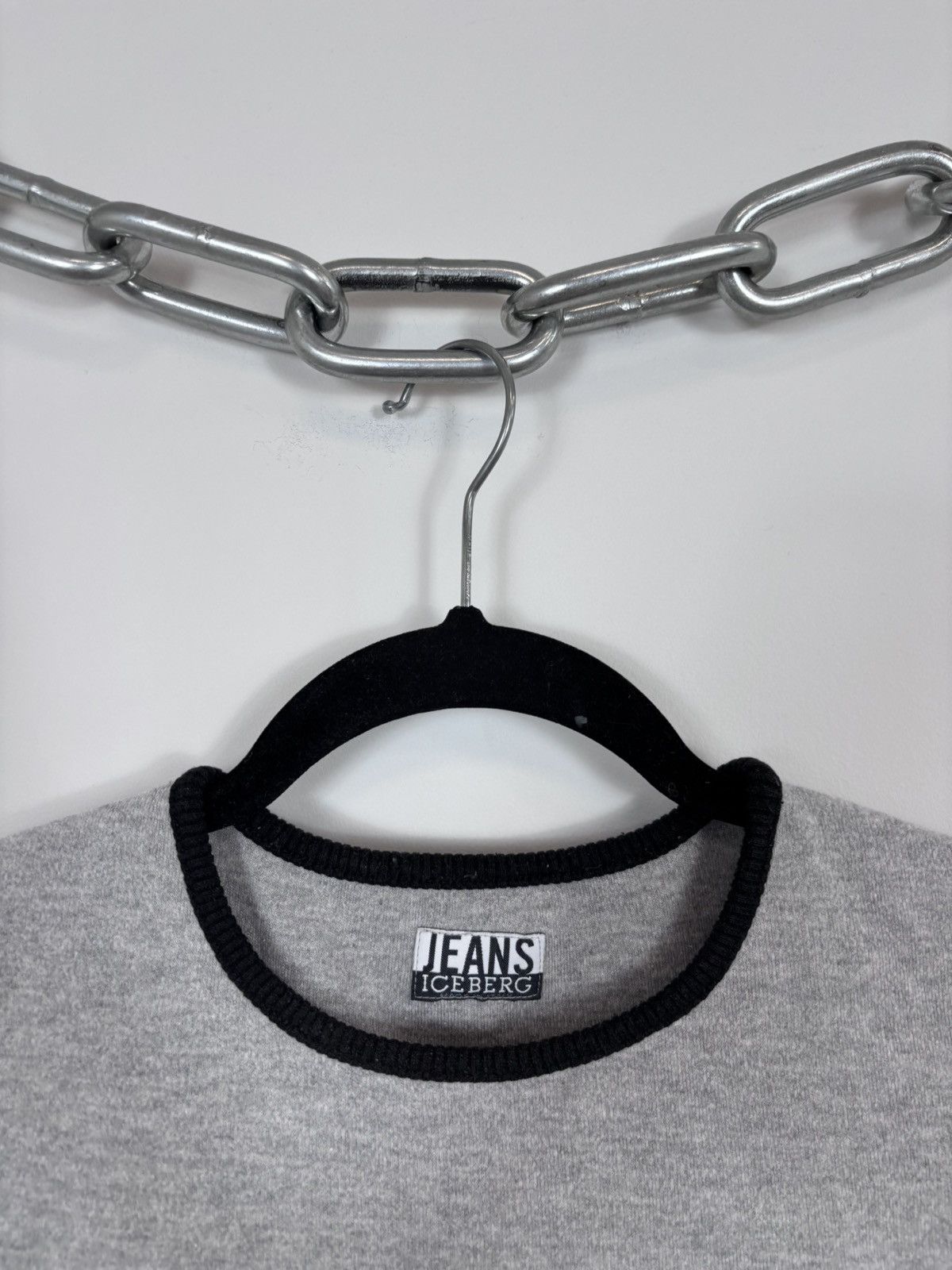 Iceberg Vintage Iceberg Jeans Women’s Big Logo Grey T-Shirt Tee Size L / US 10 / IT 46 - 8 Thumbnail