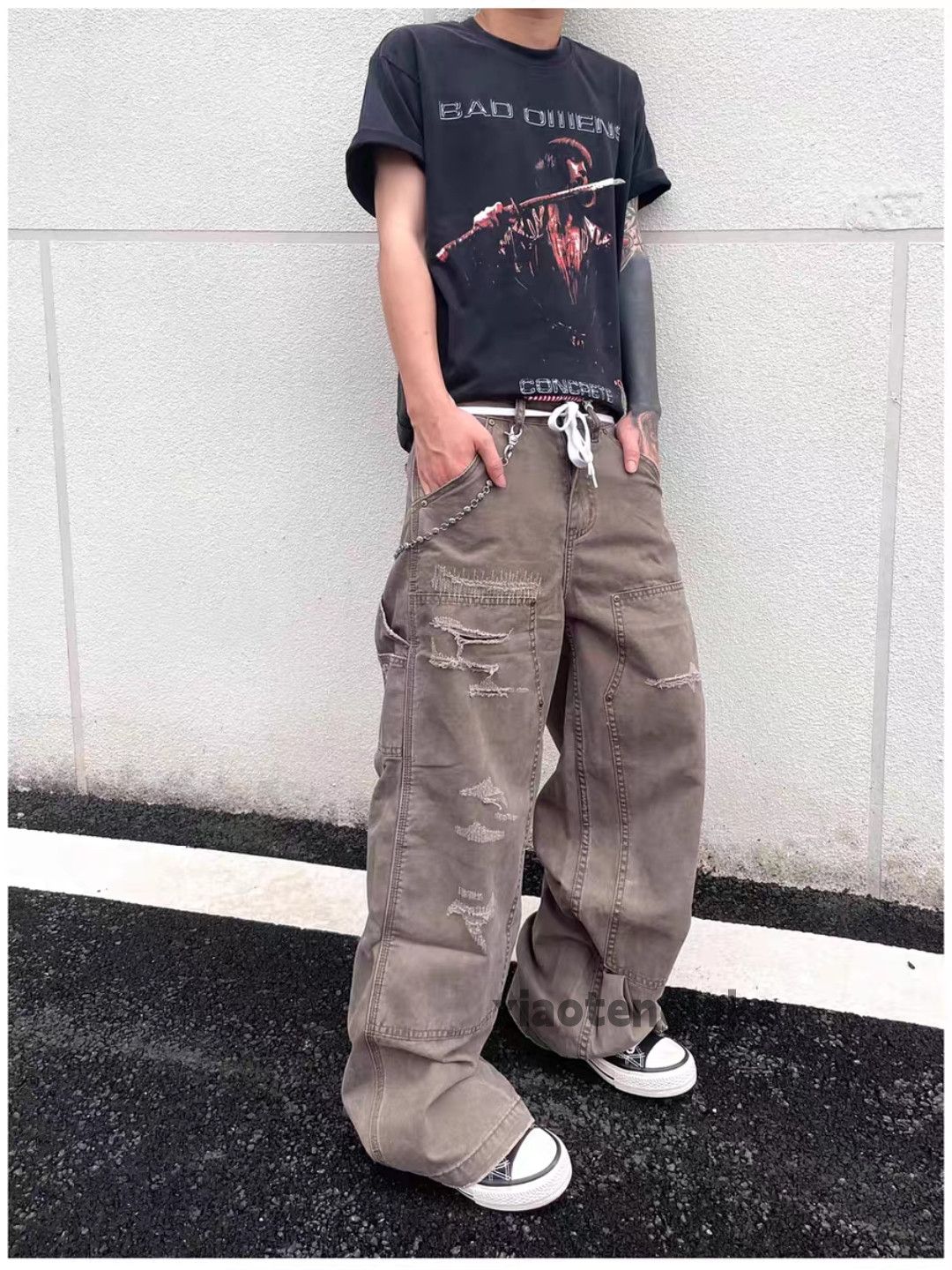 Vintage Unisex outdoor utility loose baggy ripped damaged pants Size US 28 / EU 44 - 6 Thumbnail