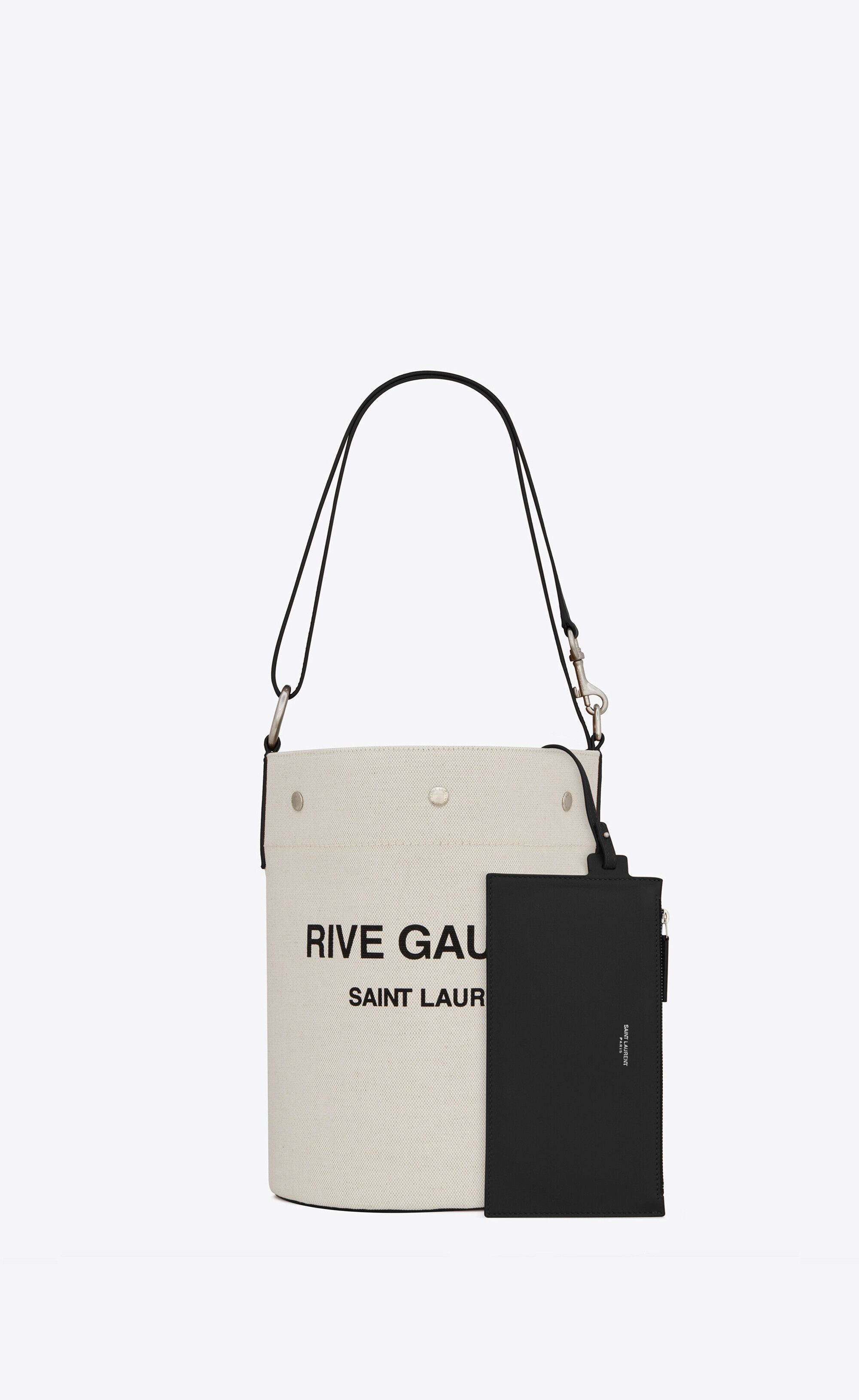 Saint Laurent Paris o1bcso1str1225 Size: OS/Rive Gauche Bucket Bag in White Size ONE SIZE - 3 Thumbnail