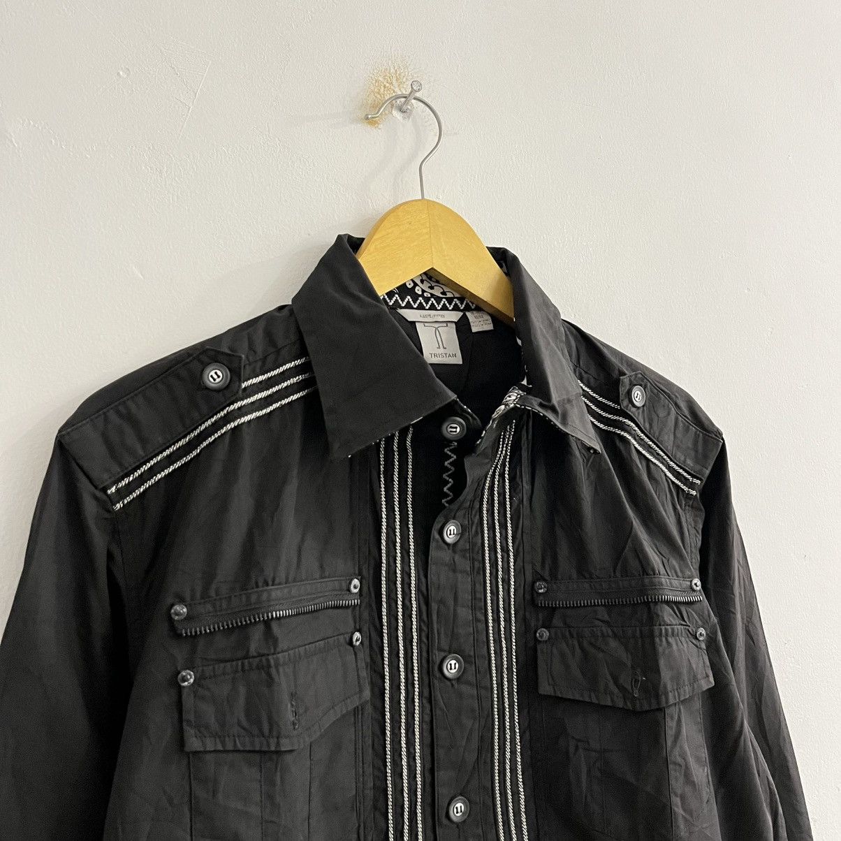 Japanese Brand Tristan - Western Black Snap Button Shirt Contrast Stitch Size US M / EU 48-50 / 2 - 3 Thumbnail