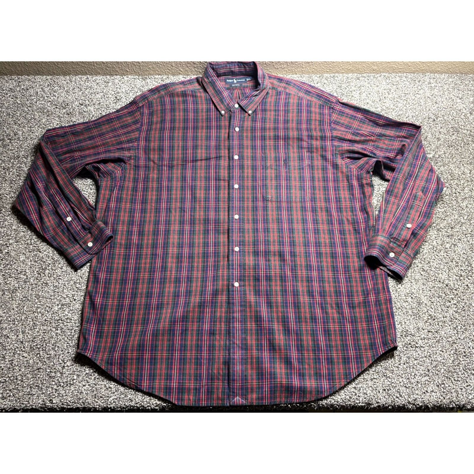 Ralph Lauren VINTAGE Ralph Lauren BIG SHIRT Mens 2XL Red Plaid Oxford Y2K Oversized Fit Button-Up Collar-Down Embroidered Logo Size US XXL / EU 58 / 5 - 2 Thumbnail