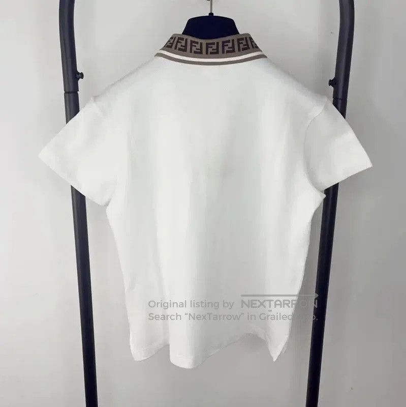 Fendi Fendi Women's White Cotton Polo T-Shirt . Size M / US 6-8 / IT 42-44 - 2 Thumbnail