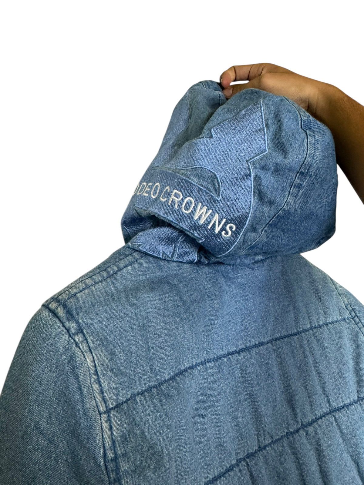Japanese Brand Rodeo Crown Denim Puffer Hooded Jacket Size US M / EU 48-50 / 2 - 12 Thumbnail