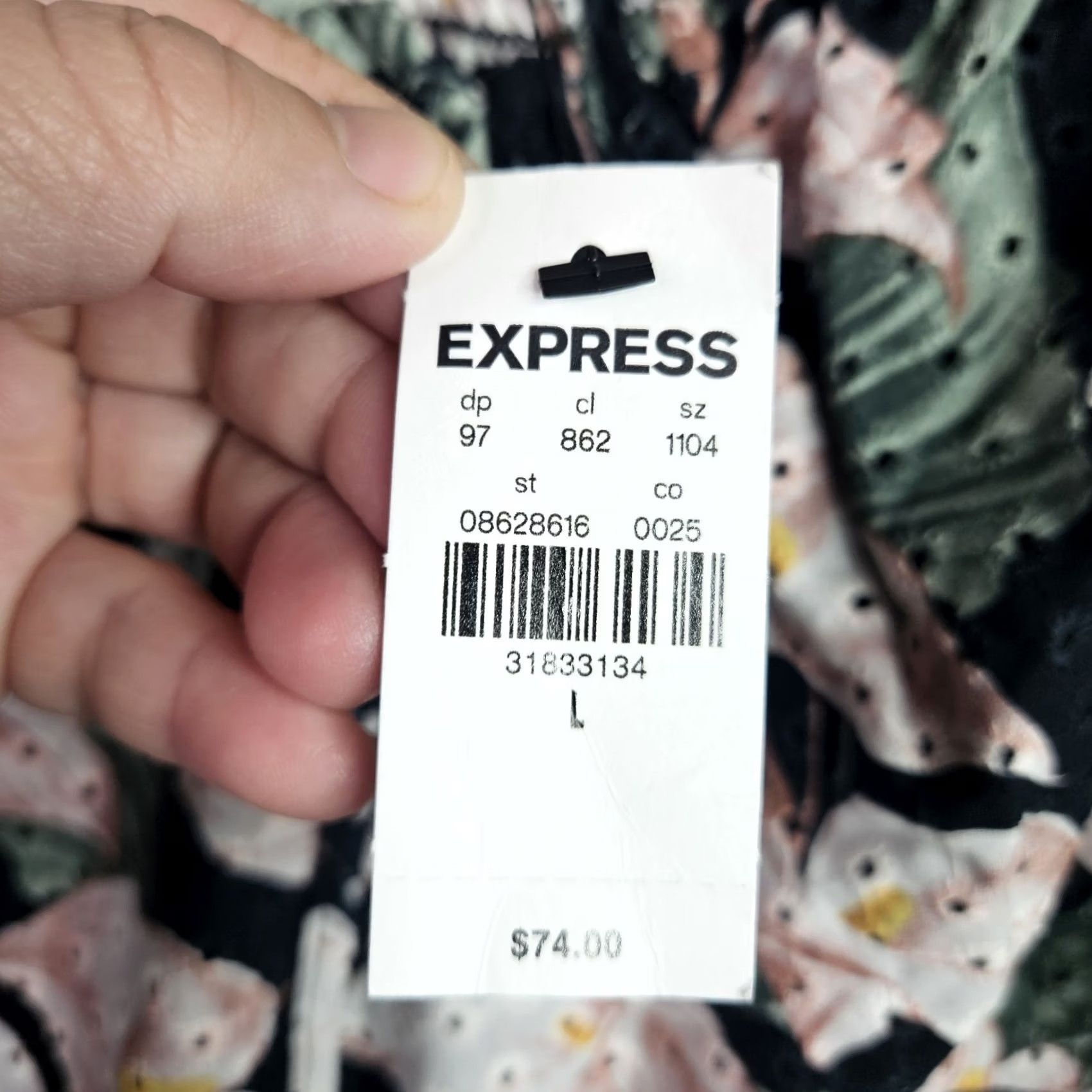 Express Express Women's Floral Printed Eyelet Puff Sleeve Smocked Bodysuit Sz L NEW Size L / US 10 / IT 46 - 7 Thumbnail