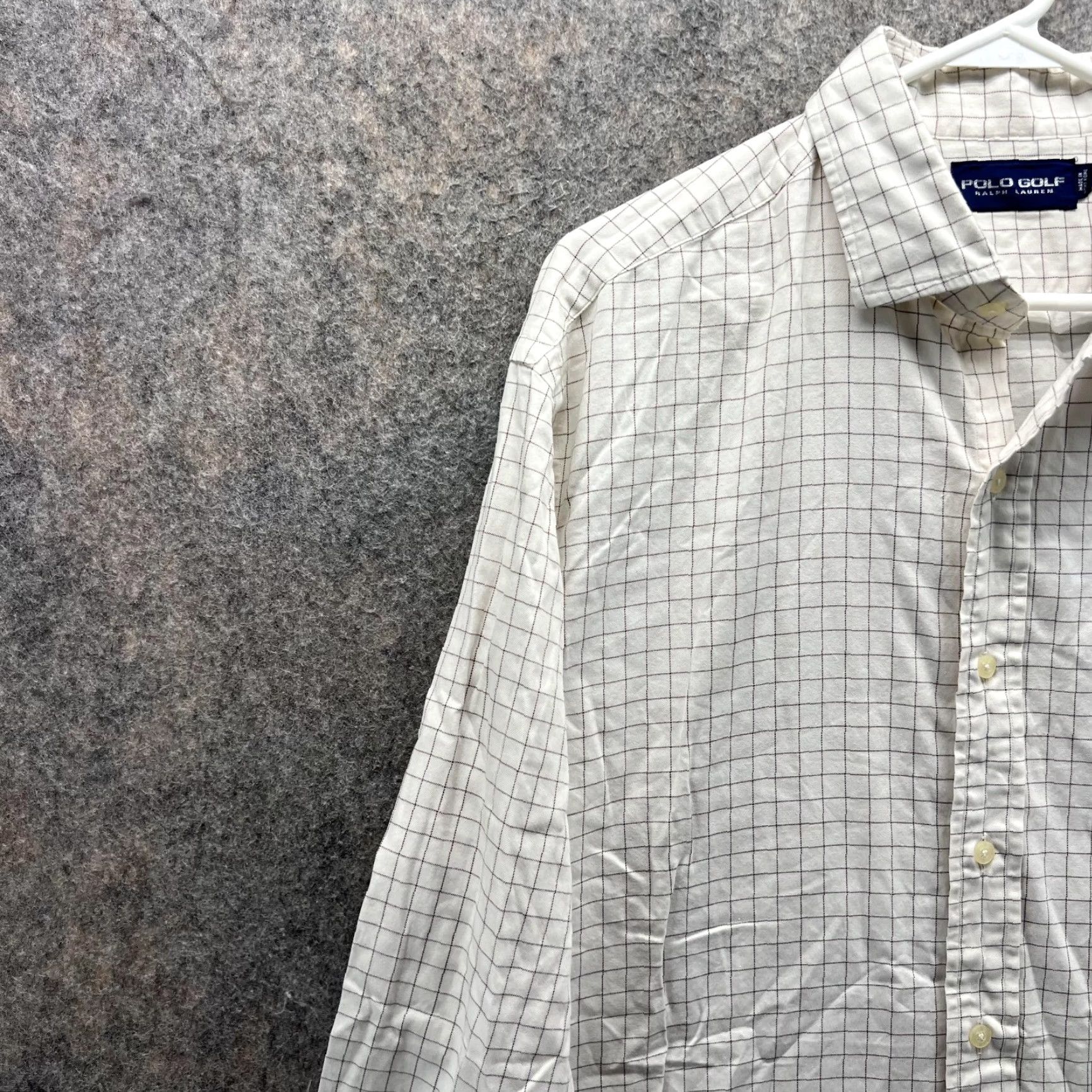 Ralph Lauren Ralph Lauren Golf Shirt Men XL White Button-Down Vintage Knit Cotton Beig­e Casual Everyday Button-Up Size US XL / EU 56 / 4 - 3 Thumbnail
