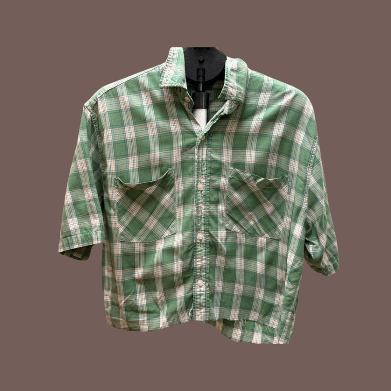Carhartt VTG Cropped Plaid Shirt | Carhartt Raw Hem Reworked Utility Size US M / EU 48-50 / 2 - 1 Thumbnail