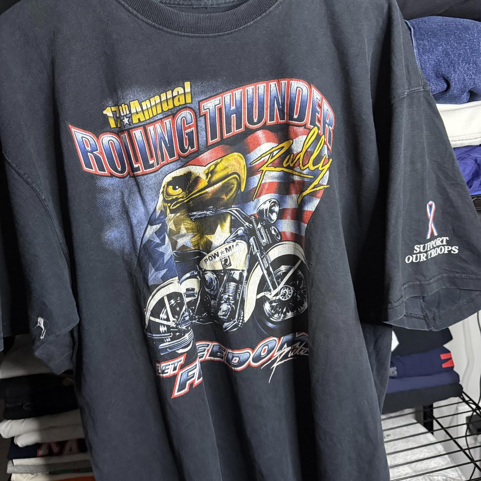 Designer Vintage 17th Annual Rolling Thunder Rally T-Shirt Size US XL / EU 56 / 4 - 3 Thumbnail