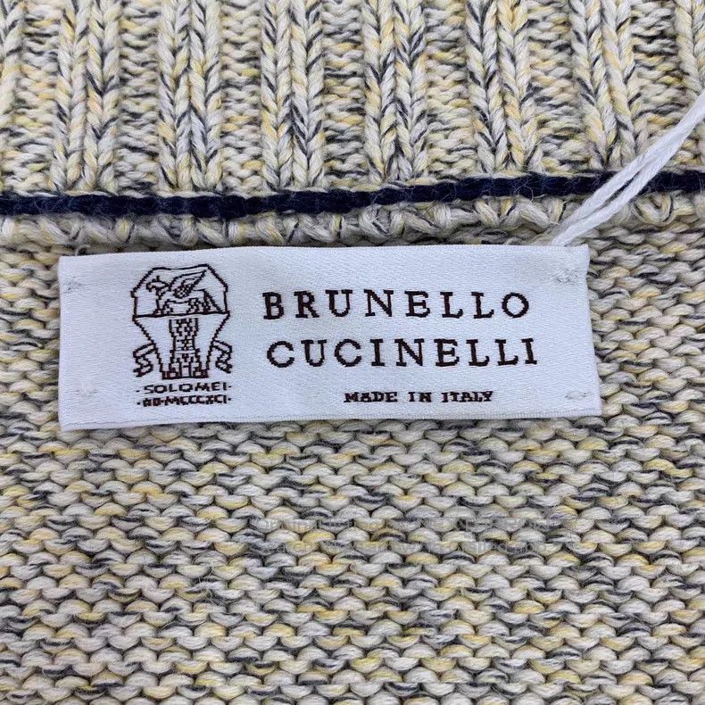 Brunello Cucinelli Brunello Cucinelli Beige, cotton crew-neck long-sleeve kni Size US L / EU 52-54 / 3 - 5 Thumbnail