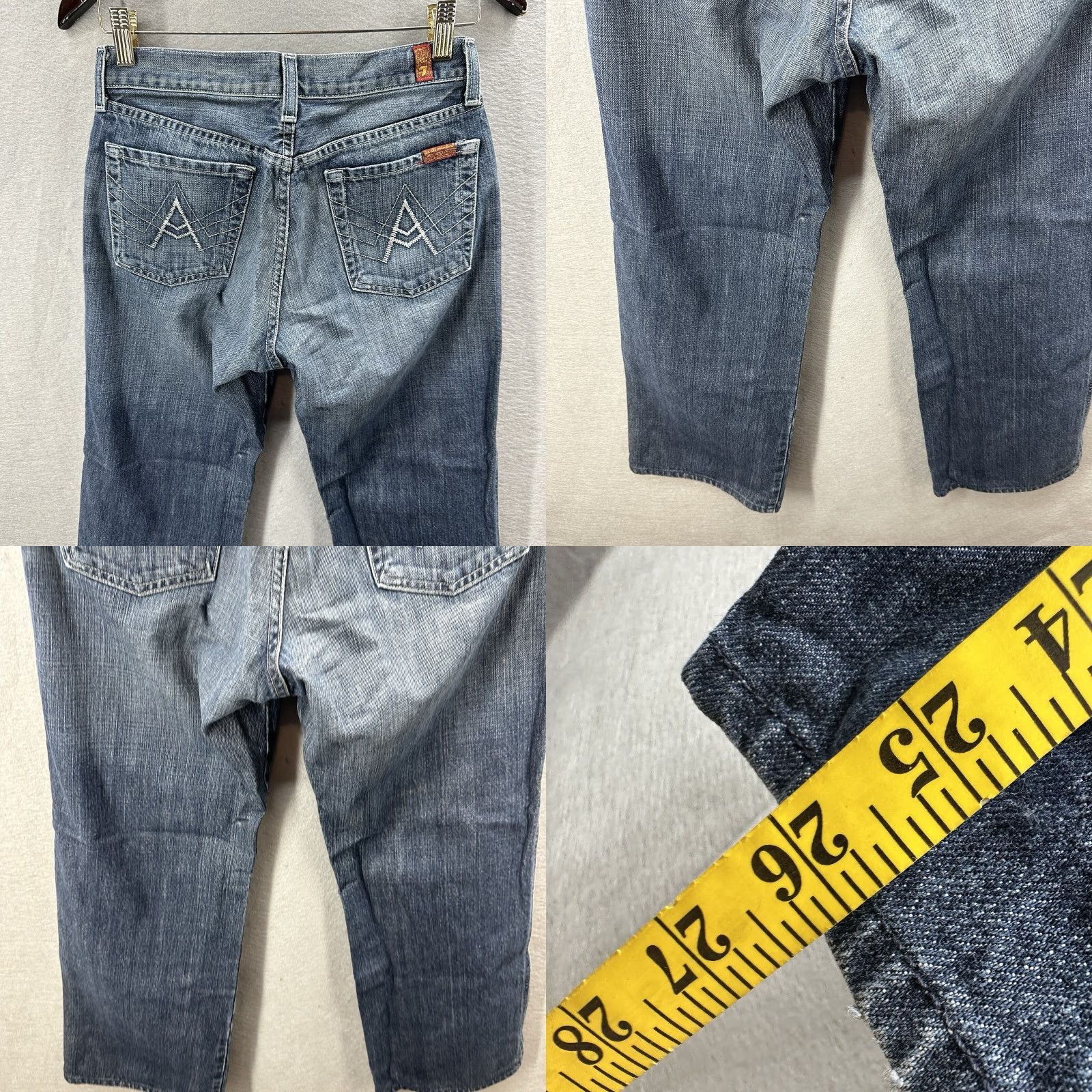 7 For All Mankind 7 For All Mankind Boot Cut Jeans Women 28 x 26 A Pocket Distressed Blue Size 28 Womens Jeans Size 28" / US 6 / IT 42 - 8 Thumbnail