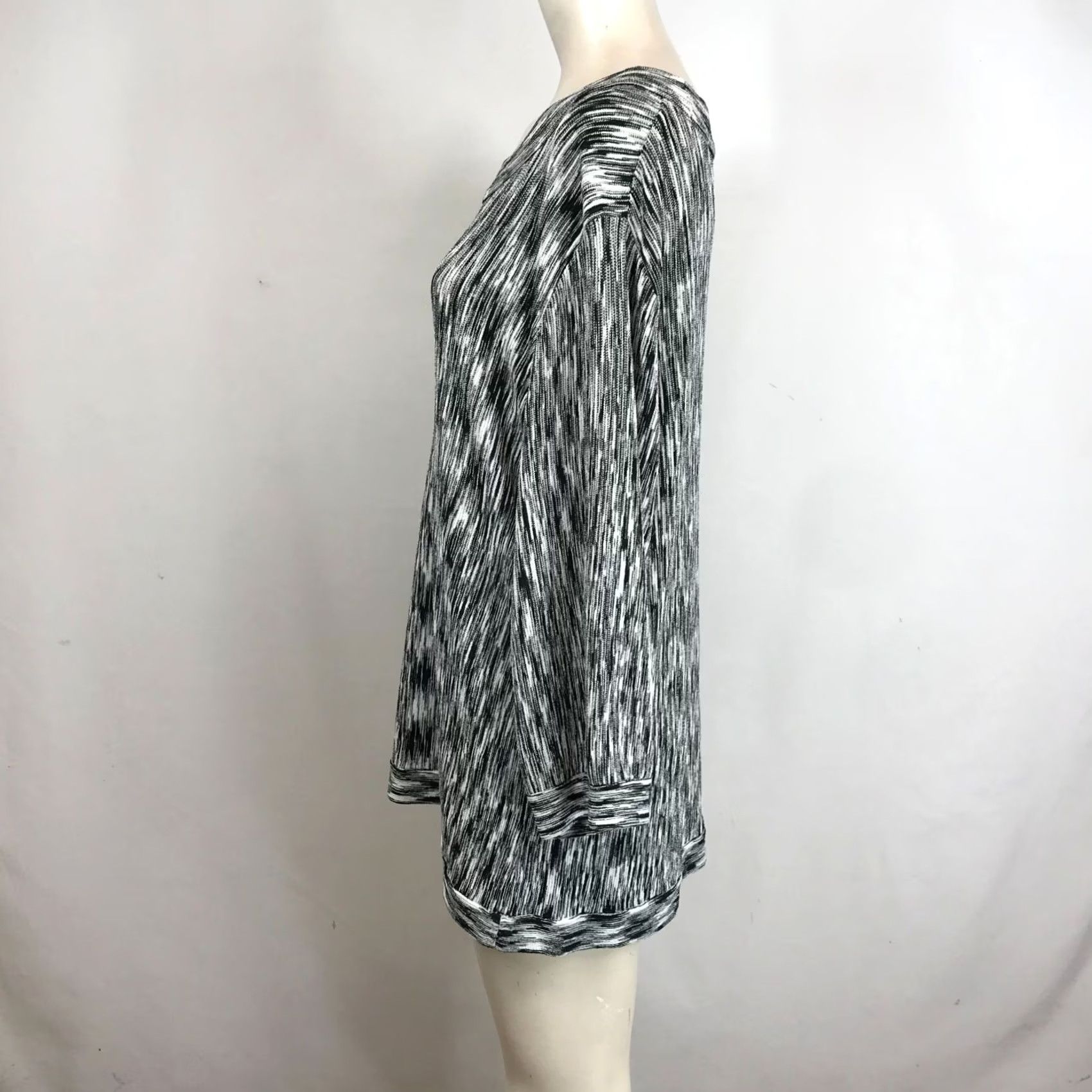 Jones New York Jones New York Women's 3X Black/White Round Neck 3/4 Sleeve Rayon Blend Top Size XXL / US 16-18 / IT 52-54 - 6 Thumbnail