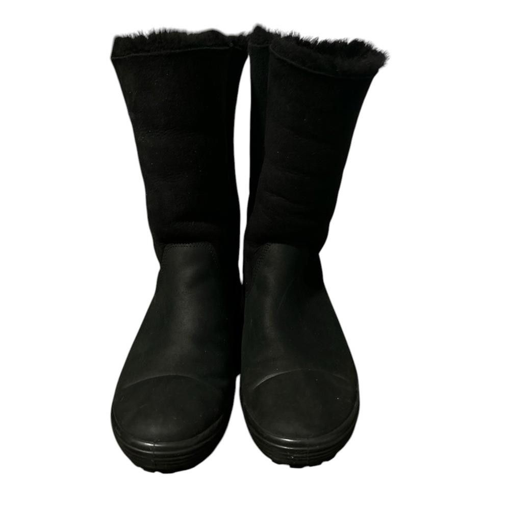 Ecco ECCO Women's Black Shearling Lined Boots Size US 7 / IT 37 - 1 Thumbnail