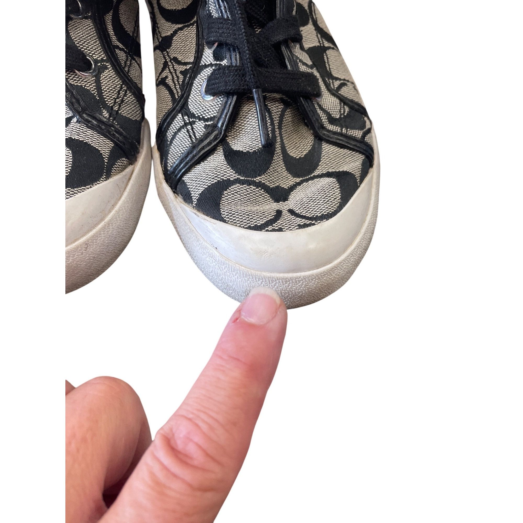Coach Coach Freesia Woman's Black Grey Signature HighTop Sneakers Size US 8.5 / IT 38.5 - 13 Thumbnail
