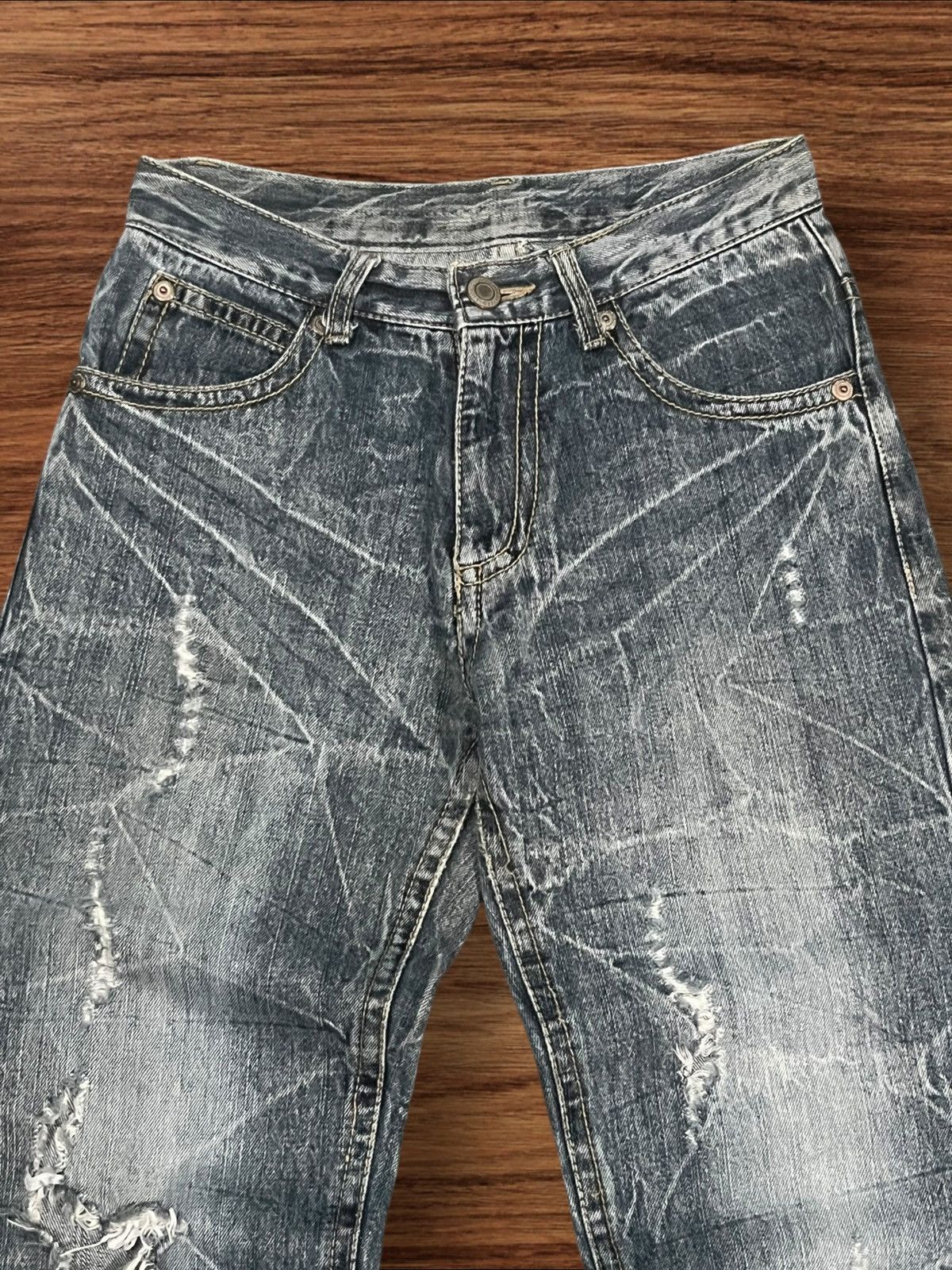 Japanese Brand × Le Grande Bleu (L.G.B.) Vintage Japanese Brand Back & Forth Embroidered Whisker Jean Size US 28 / EU 44 - 4 Thumbnail