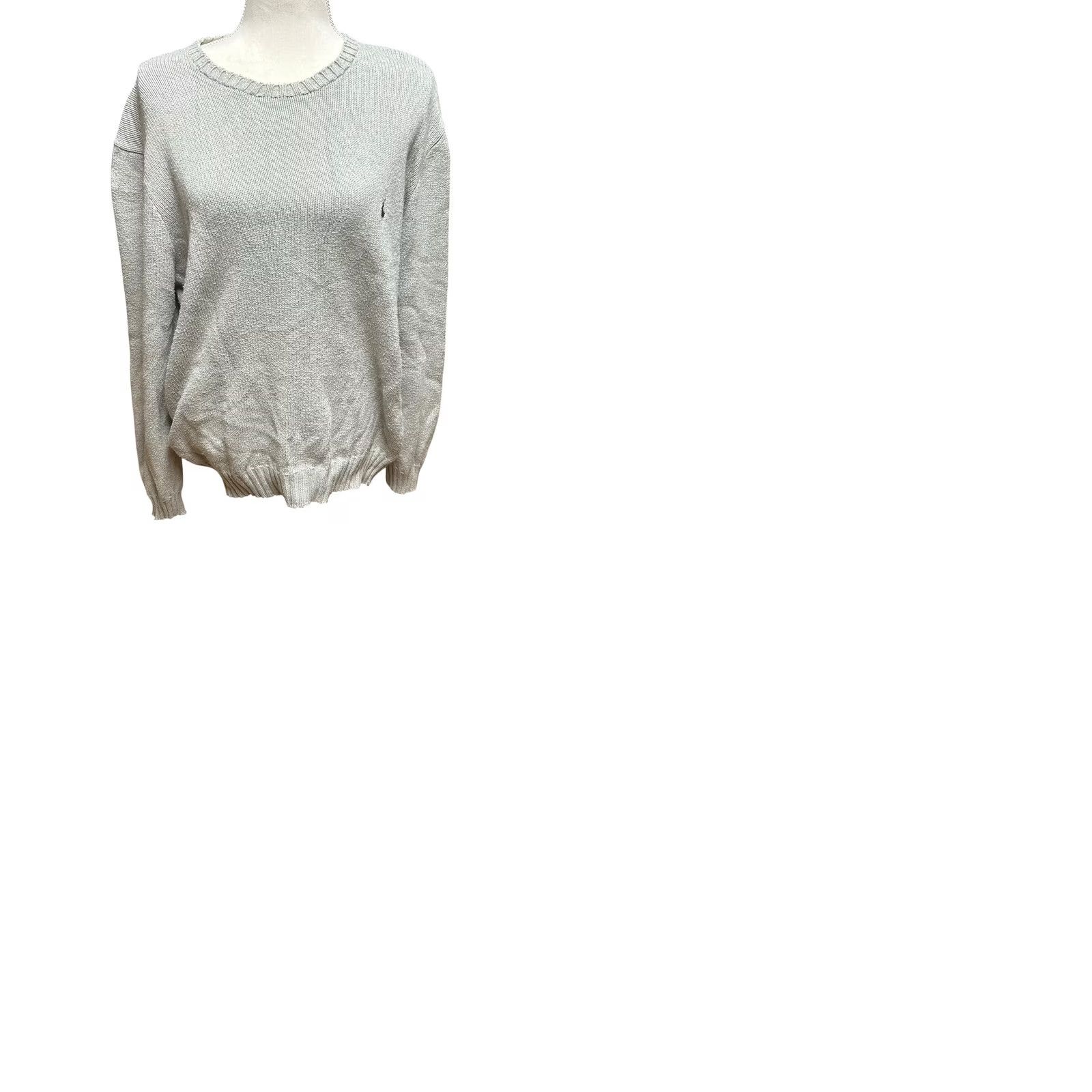 Ralph Lauren Polo Ralph Lauren Women's Light Gray Knitted Sweater XL Long Sleeve Pullover Size XL / US 12-14 / IT 48-50 - 10 Thumbnail