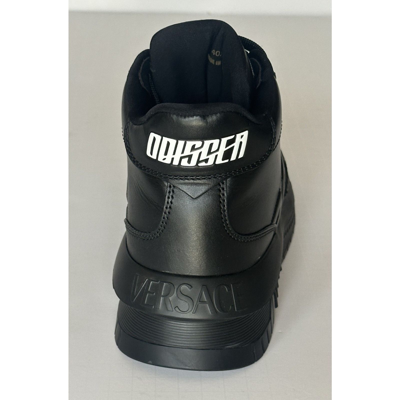 Versace Versace Greca Leather High Top Black Sneakers 12 US 1011349 Size US 12 / EU 45 - 9 Thumbnail