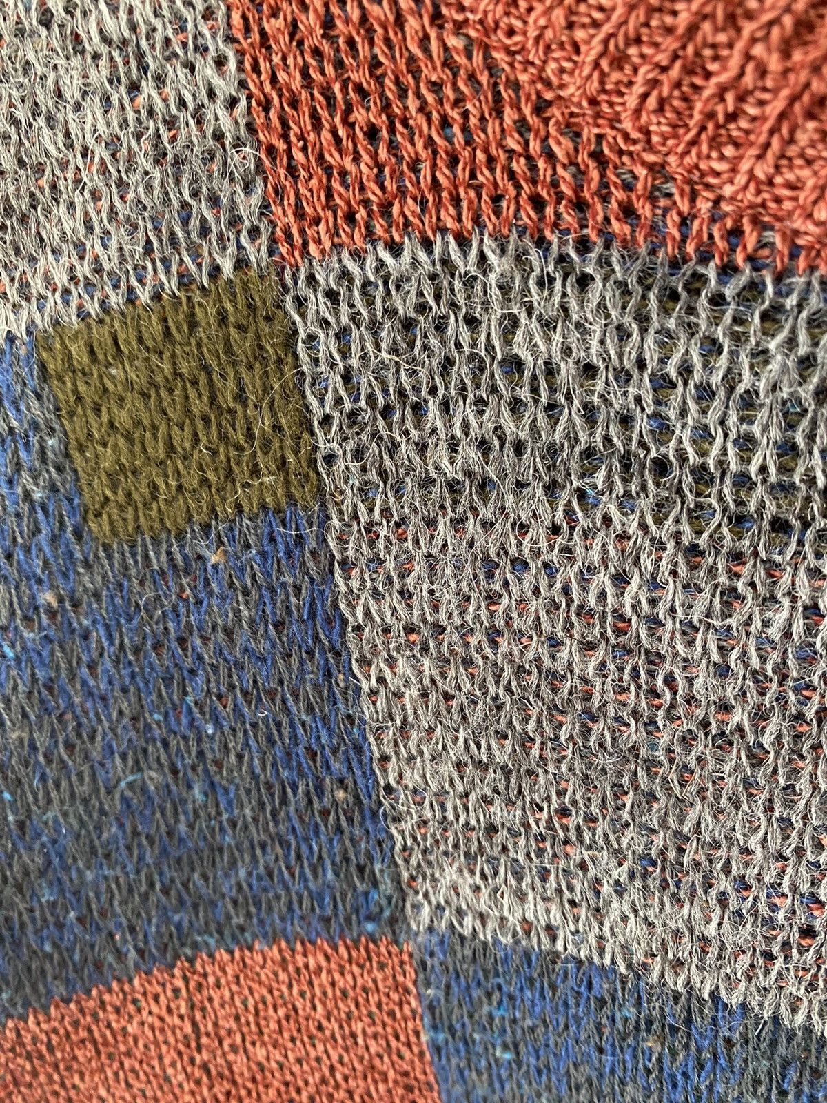Yoshiyuki Konishi 1980s FICCE patchwork wool knit Size US M / EU 48-50 / 2 - 8 Thumbnail
