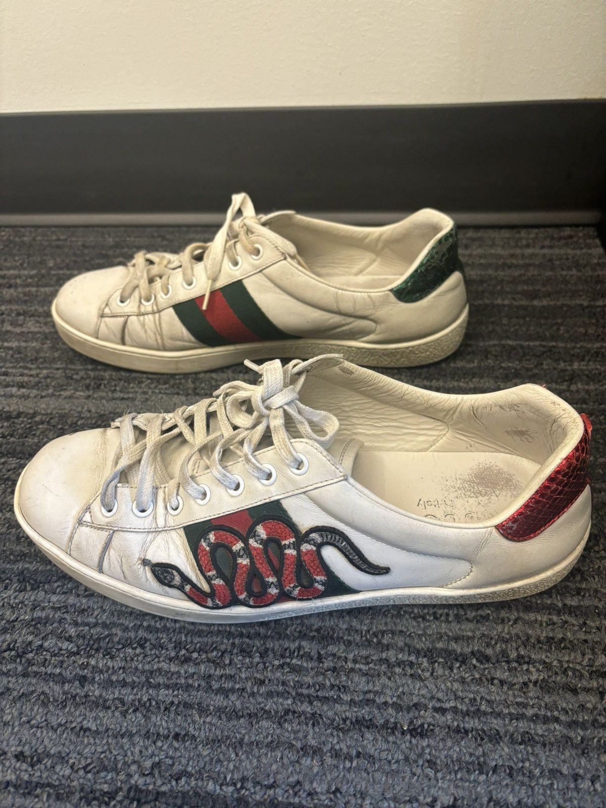 Gucci Ace Sneaker White Leather with King Snake