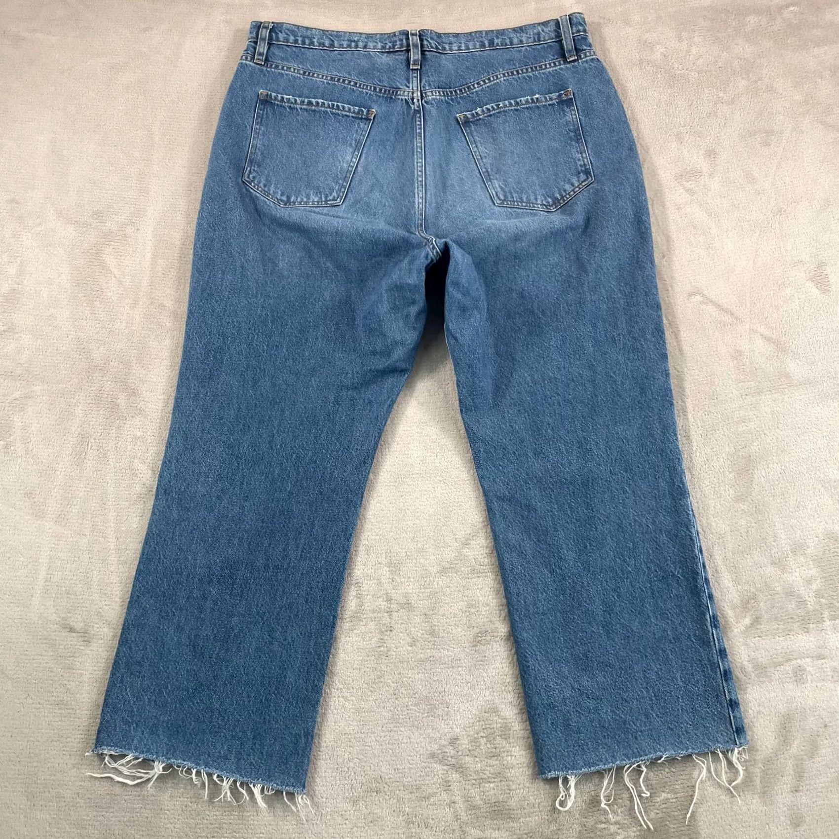 Frame FRAME Jeans Women Frame Le Jane Crop Raw Fray 36 Blue High Rise Designer Casual Bohemian 90s style Women Jeans Size 25" / US 0 / IT 36 - 4 Thumbnail