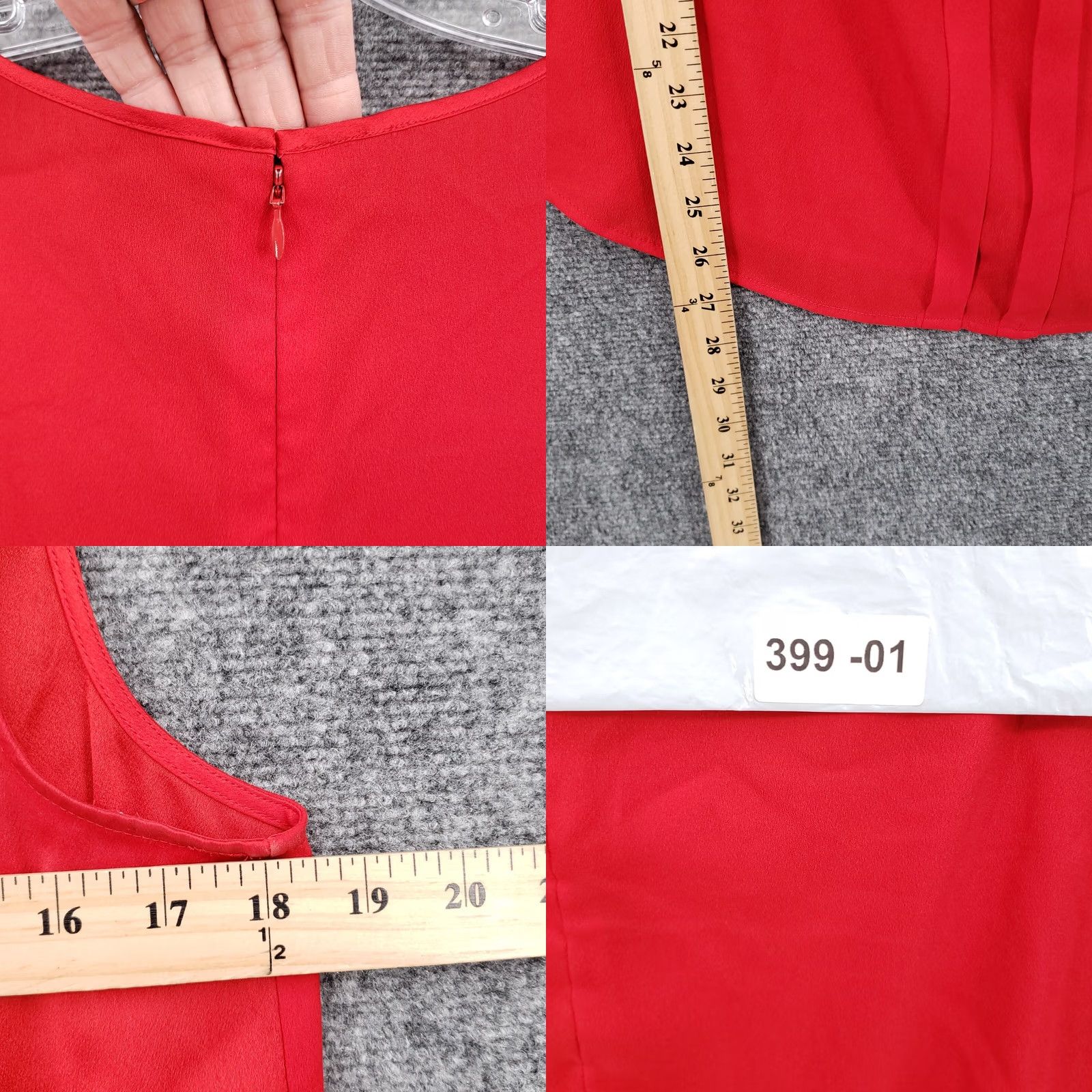 Ann Taylor Ann Taylor Tank Womens L Red Top Camisole Sleeveless Zip Keyhole Neck Round Neck (Solid) Size L / US 10 / IT 46 - 8 Thumbnail