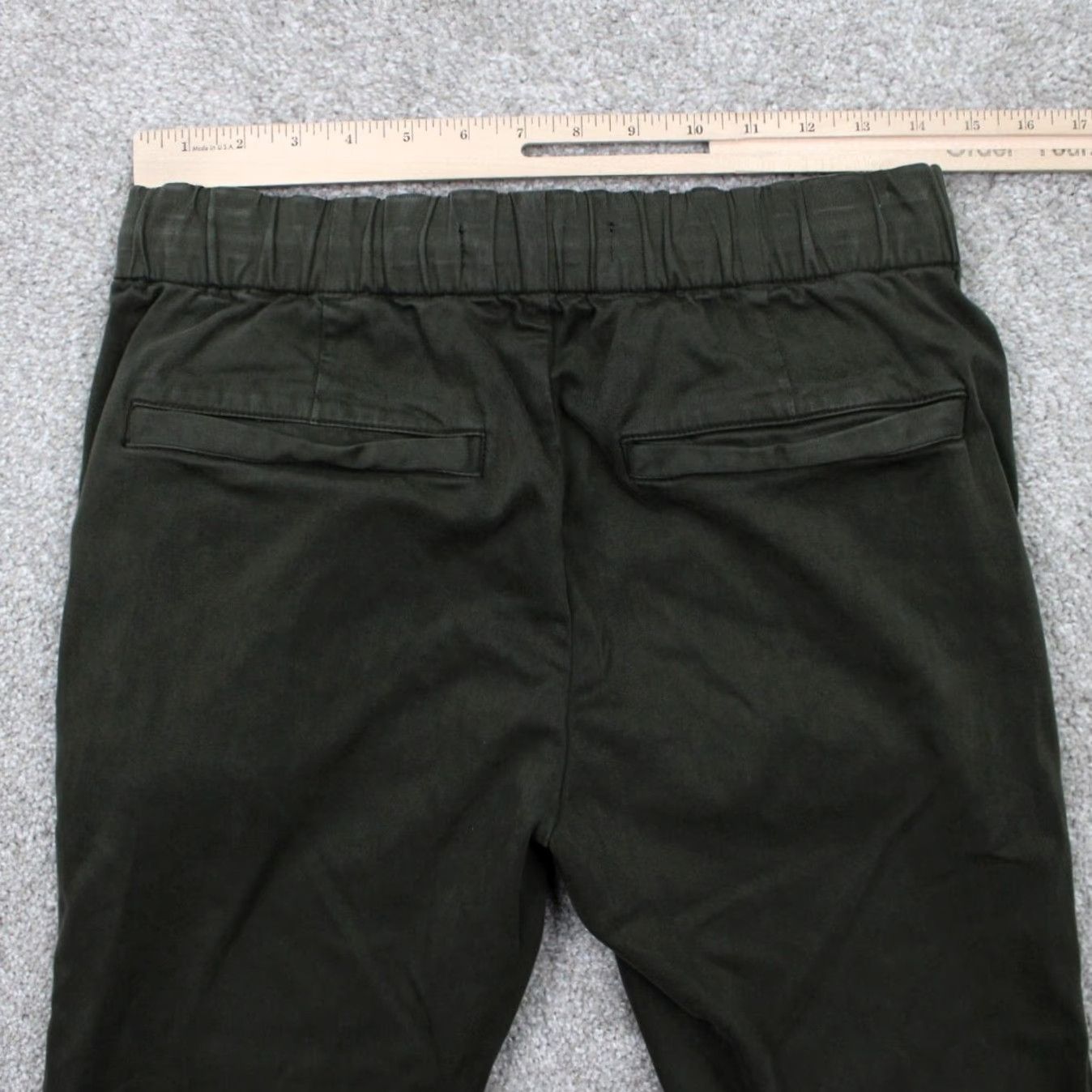 J Brand J Brand Joggers Pants Mens XS Green Drawstring 28" Inseam Stretch Knit Regular Straight 5-Pocket Solid Vintage: No Size US 27 - 7 Thumbnail