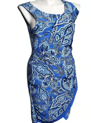 I.N.C INC International Concepts Dress Blue Paisley SZ S Size S / US 4 / IT 40 - 1 Thumbnail