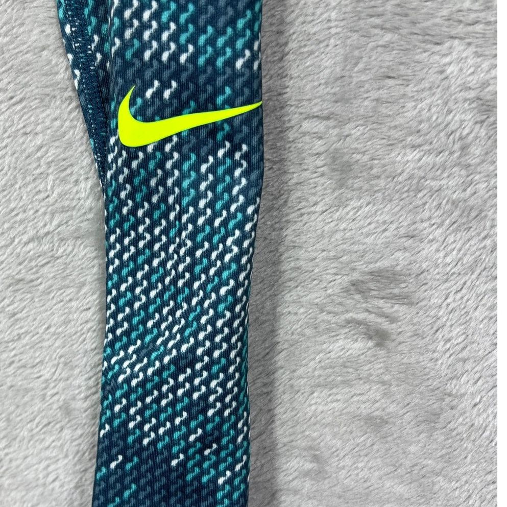 Nike Nike Pro Dri-FIT Teal Print Leggings Neon Waist XS Athletic Size 25" / US 0 / IT 36 - 4 Thumbnail