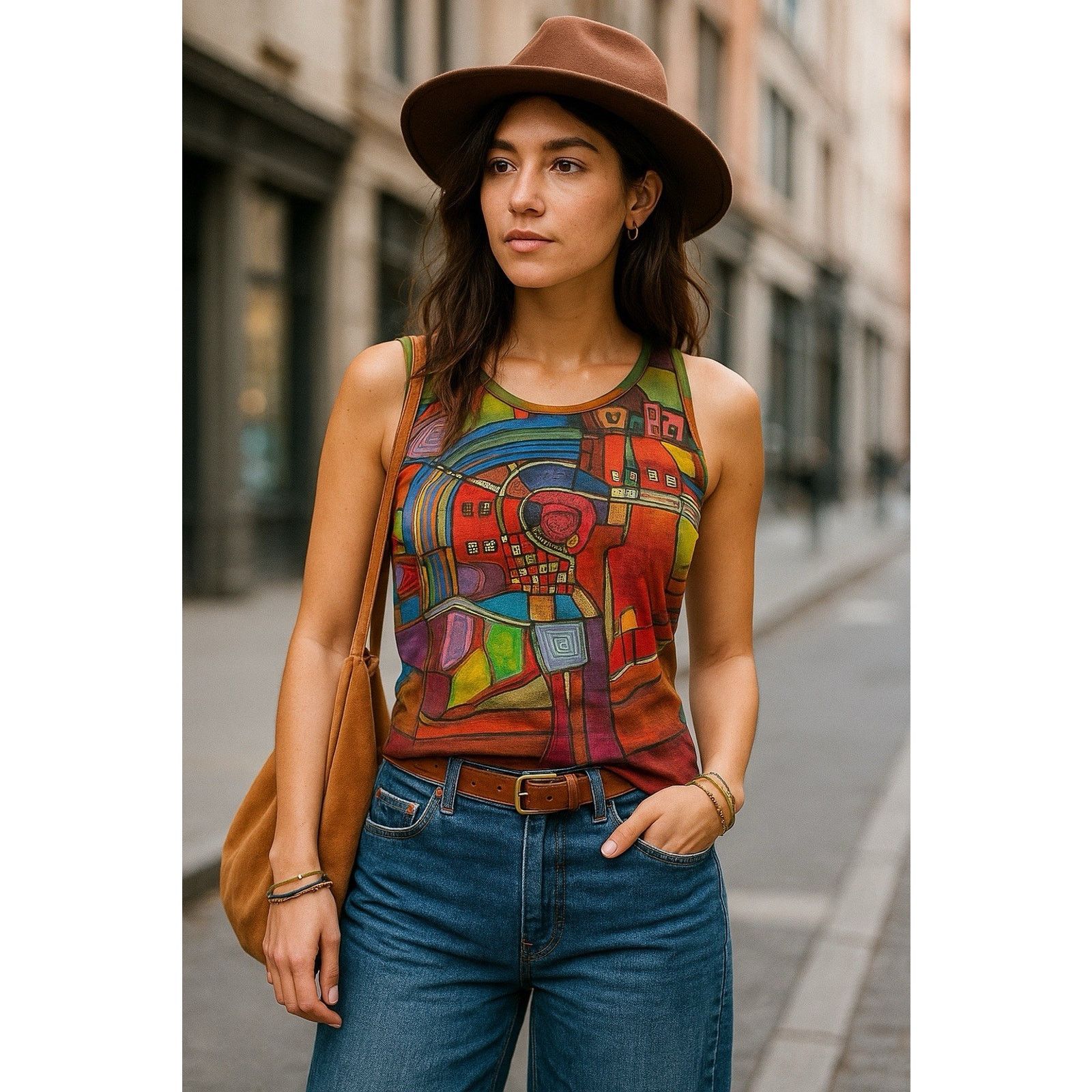 Other AVENTURES DES TOILES Francis Berthault French Abstract Tank Size S / US 4 / IT 40 - 1 Thumbnail