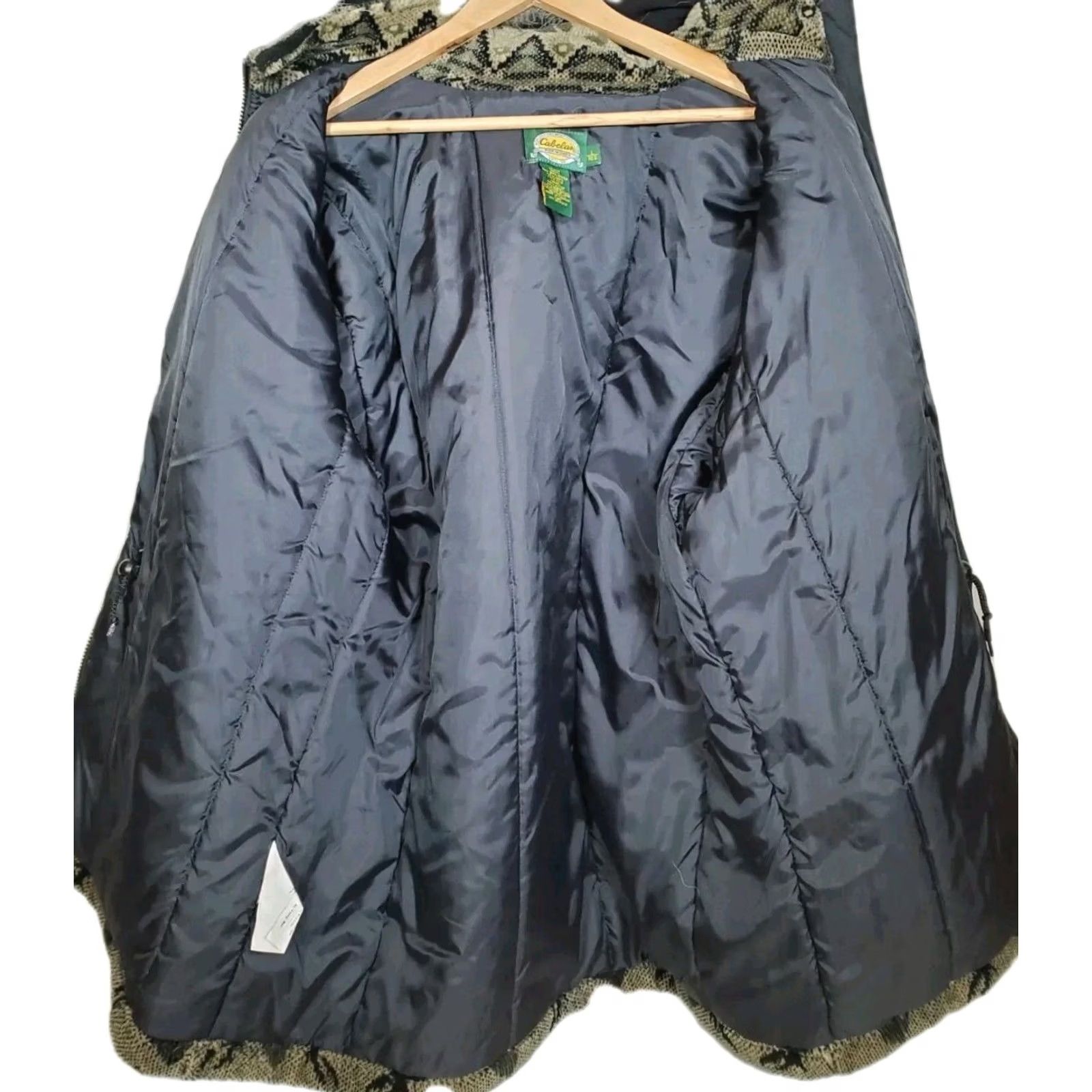 Vintage Cabela's Parka Jacket Women L Fur Trim Hood Insulated Deer Nature Theme Long Sleeve Zip Pockets Regular Size L / US 10 / IT 46 - 4 Thumbnail