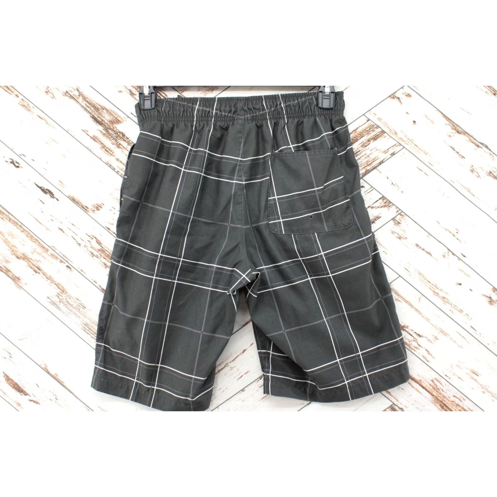Nike Nike Board Shorts Mens Small Black White Plaid Unlined Pocket Swim Trunks Preppy Size US 29 - 4 Thumbnail