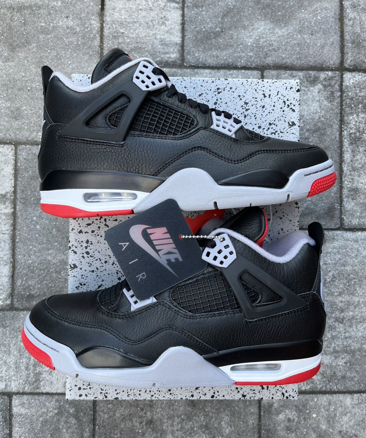 image of Nike Air Jordan 4 Reimagined Bred Size 8 Shoes in Black, Men's