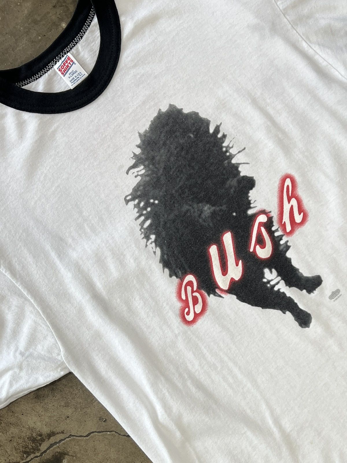 Band Tees Vintage 1995 Bush Black Dog US America Ringer Tee XL Size US XL / EU 56 / 4 - 1 Thumbnail