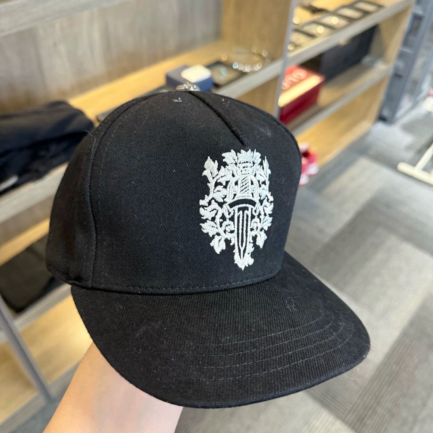 Chrome Hearts Chrome Hearts Black Vine Sword Dagger Stitched Cap (Used) Size ONE SIZE - 1 Thumbnail