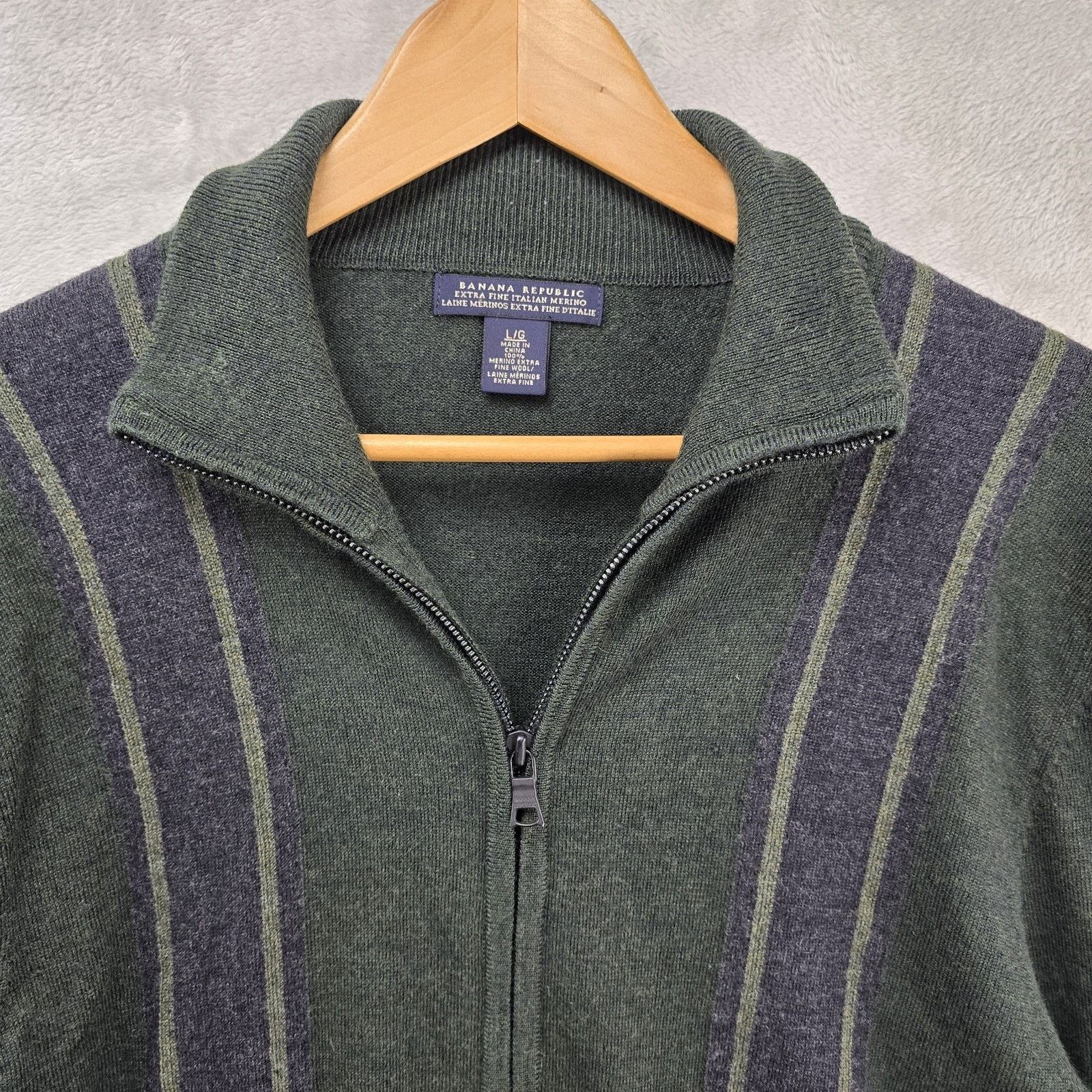 Banana Republic Banana Republic Extra Fine Merino Wool Zip Up Jacket Large Size US L / EU 52-54 / 3 - 4 Thumbnail