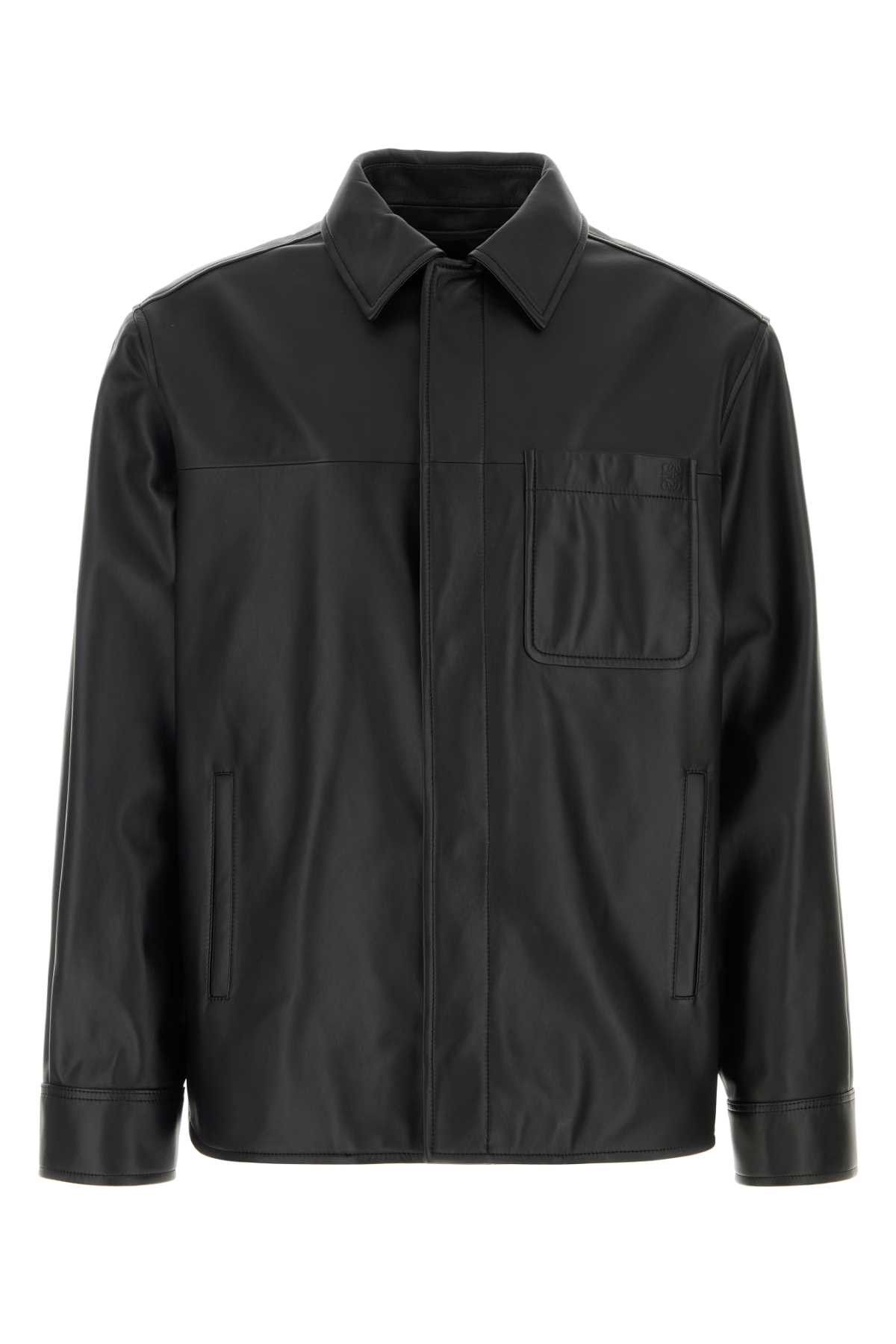 Loewe Black Leather Shirt Size US L / EU 52-54 / 3 - 1 Thumbnail