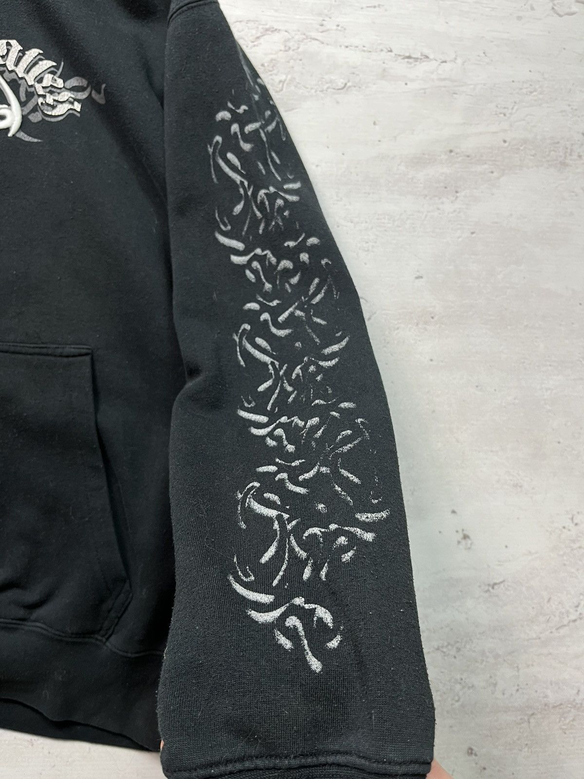 Band Tees × Vintage Vintage Demonic Tribal Hoodie Washed Band Metal Rock 90s Size US L / EU 52-54 / 3 - 6 Thumbnail