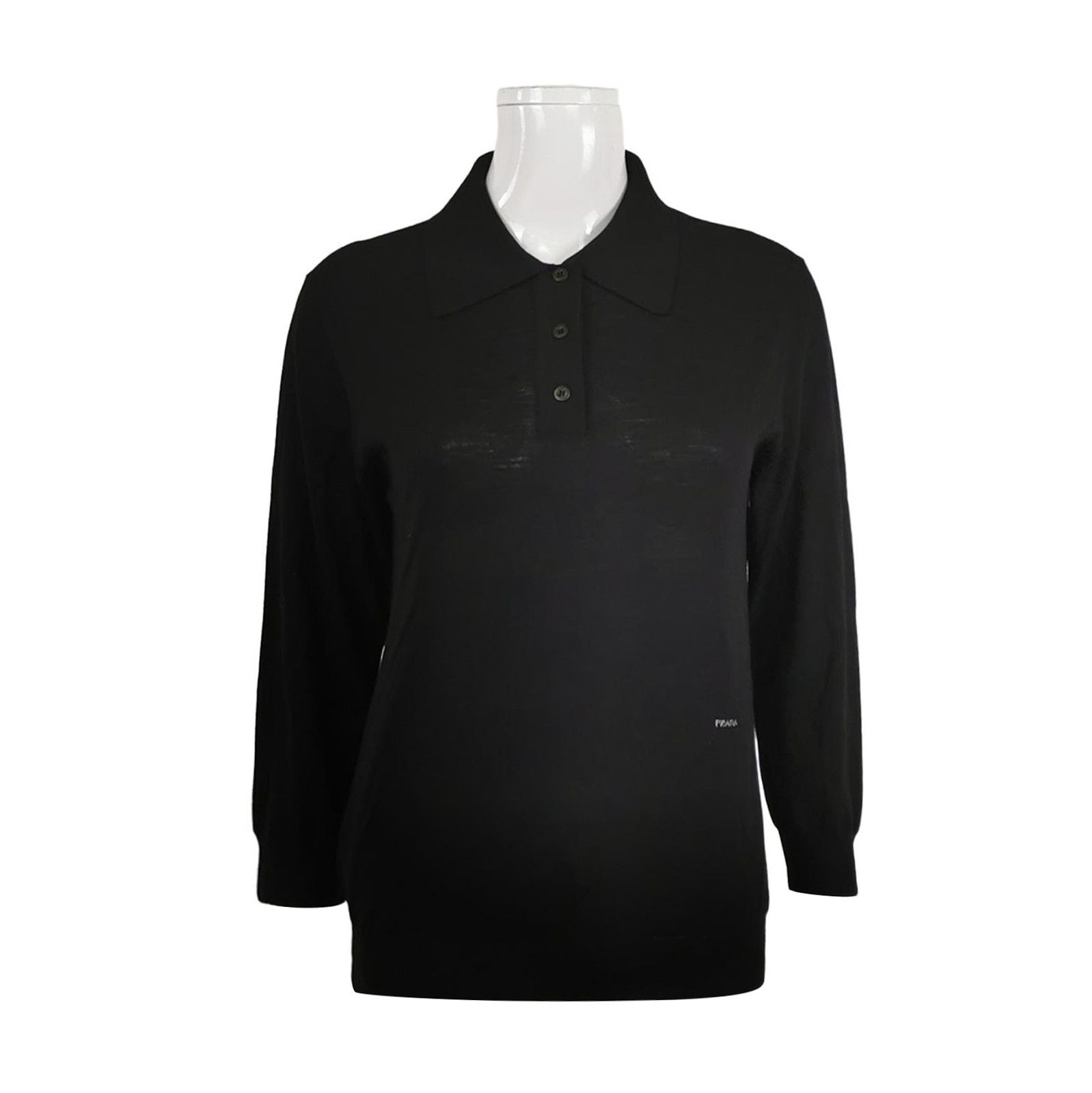 Prada Prada Black Wool Polo Neck Sweater 0089 Size L / US 10 / IT 46 - 1 Thumbnail