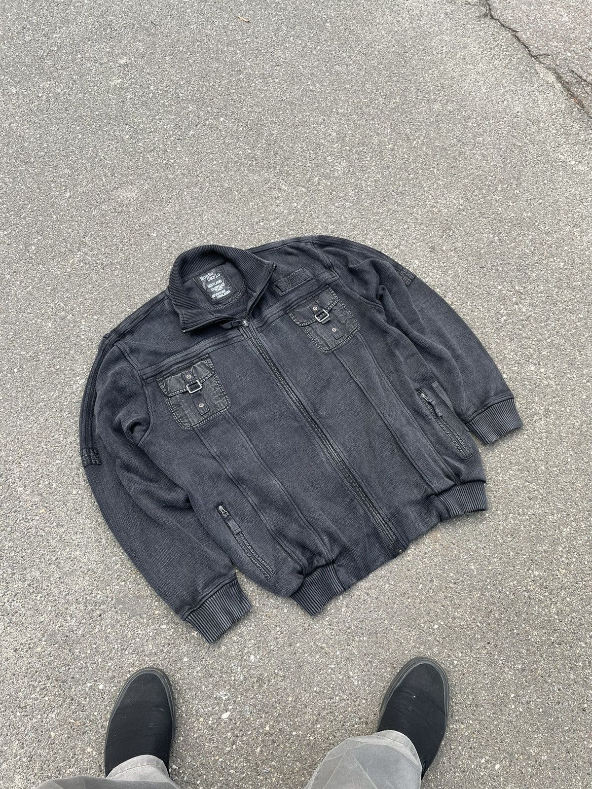Vintage Vintage Y2K Knitted Gray Smoke Avant Gard Oversize Sweater Size US XL / EU 56 / 4 - 1 Thumbnail