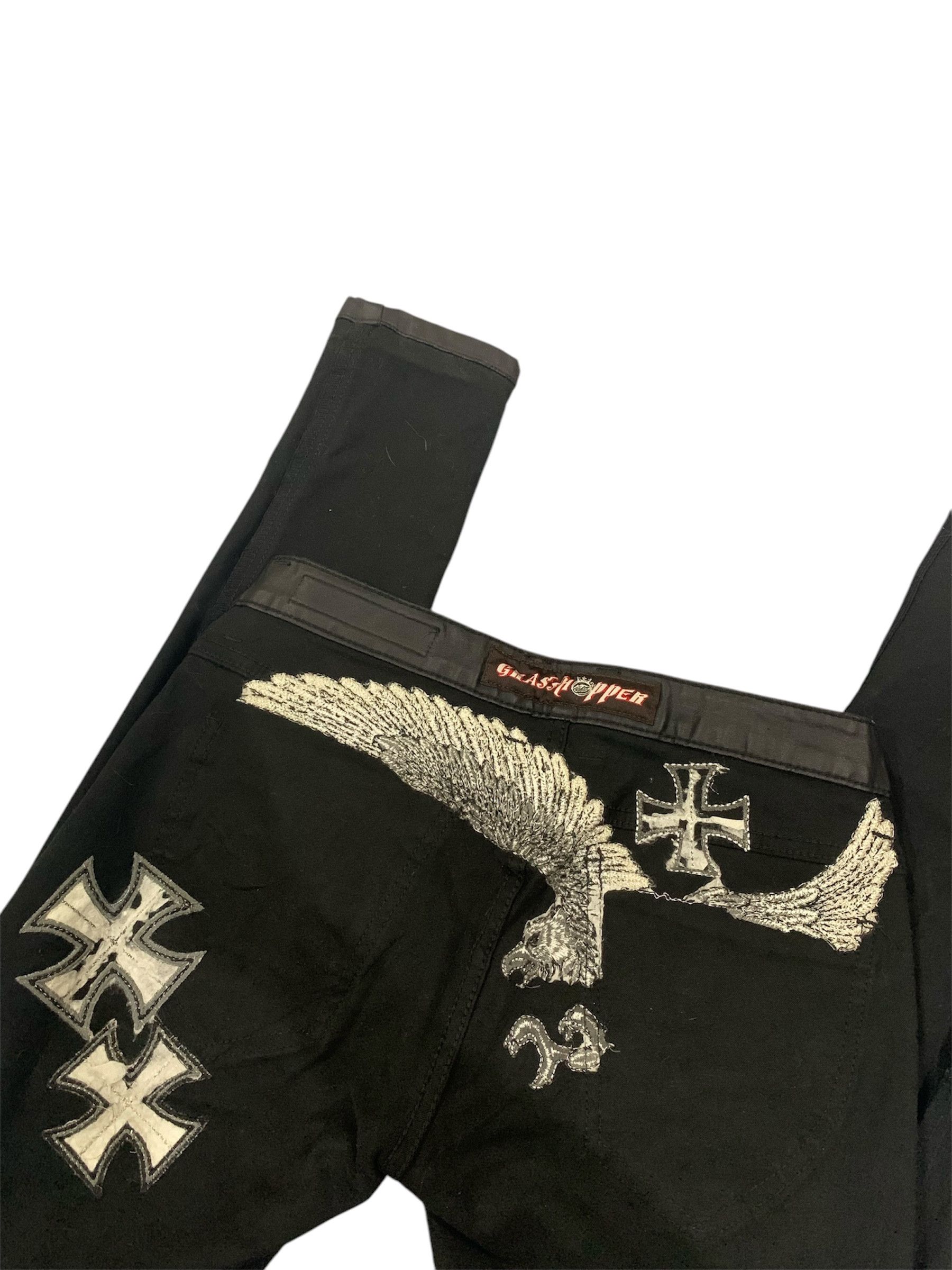 Beauty Beast × Hysteric Glamour × If Six Was Nine Grasshopper denim embroidery eagle Cross Pants Size US 27 - 8 Thumbnail