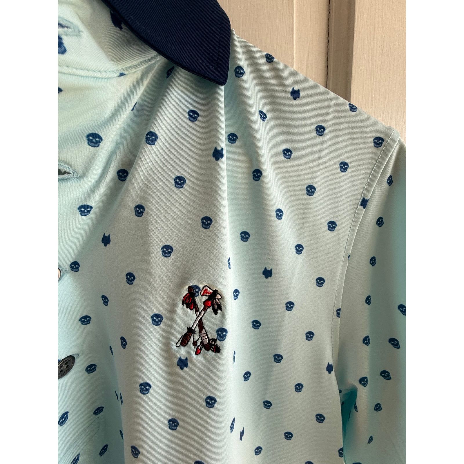 Grenson NWOT Greyson Voodoo Golf Polo - Blue - Small - Wolf & Skull Size US S / EU 44-46 / 1 - 3 Thumbnail