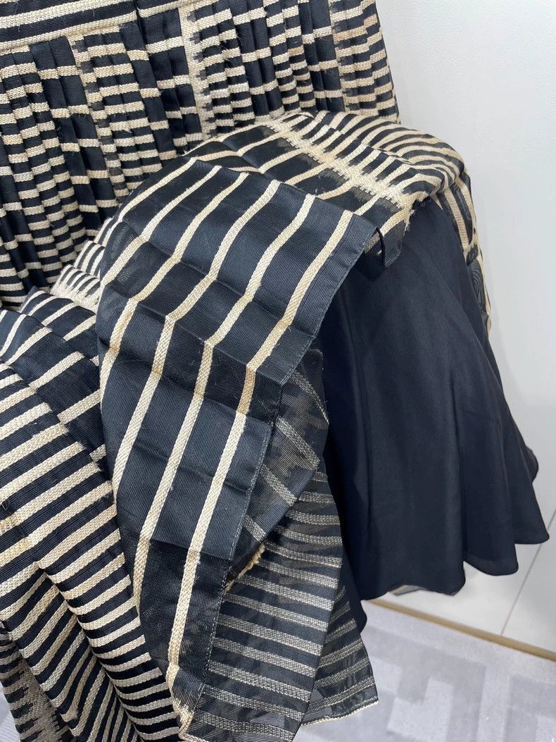 Dior Dior Striped Pleated Dress with Beads-2506 Size M / US 6-8 / IT 42-44 - 4 Thumbnail
