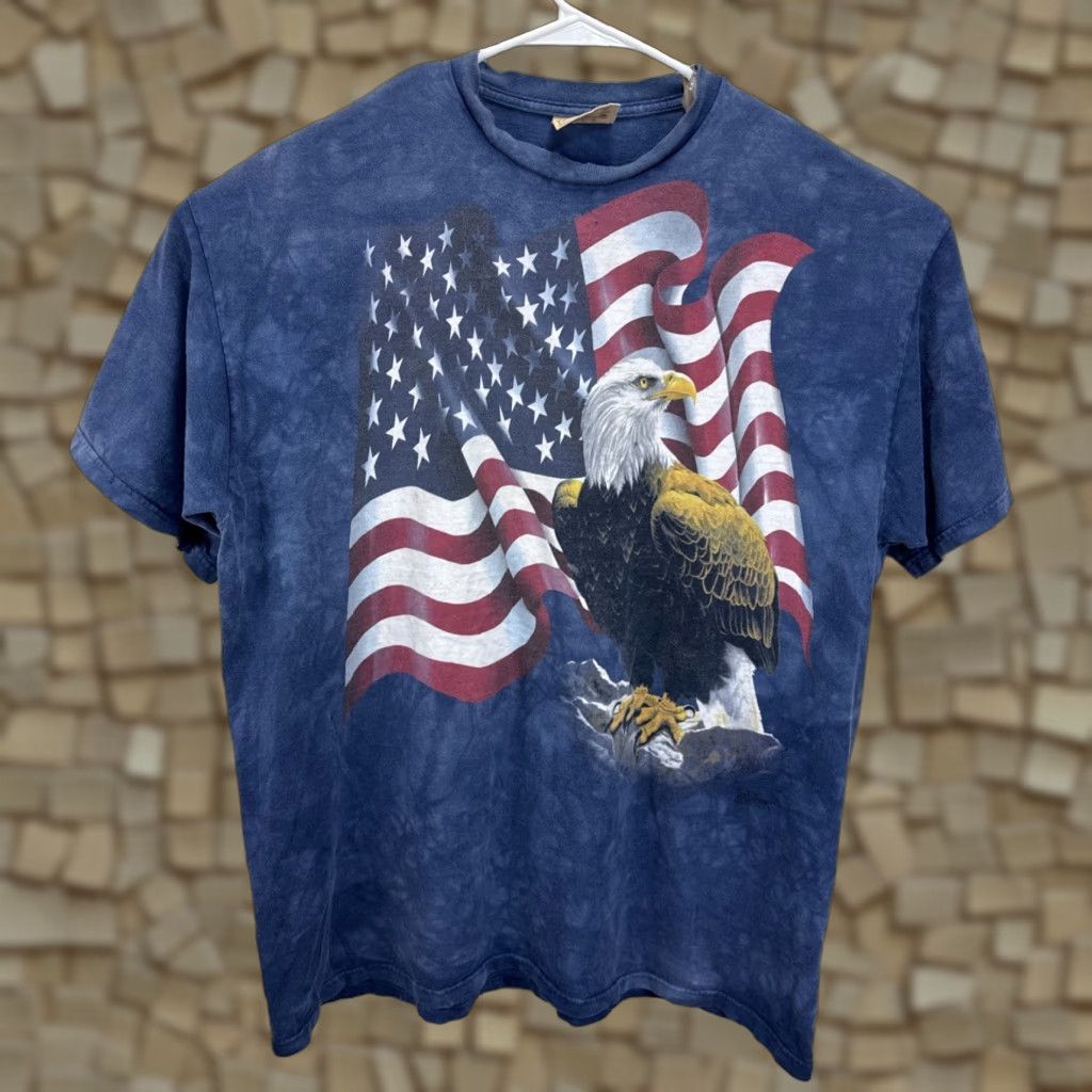 The Mountain VINTAGE The Mountain T Shirt 2XL Bald Eagle American Flag Patriotic Tie Dye USA Mens Size US XXL / EU 58 / 5 - 1 Thumbnail